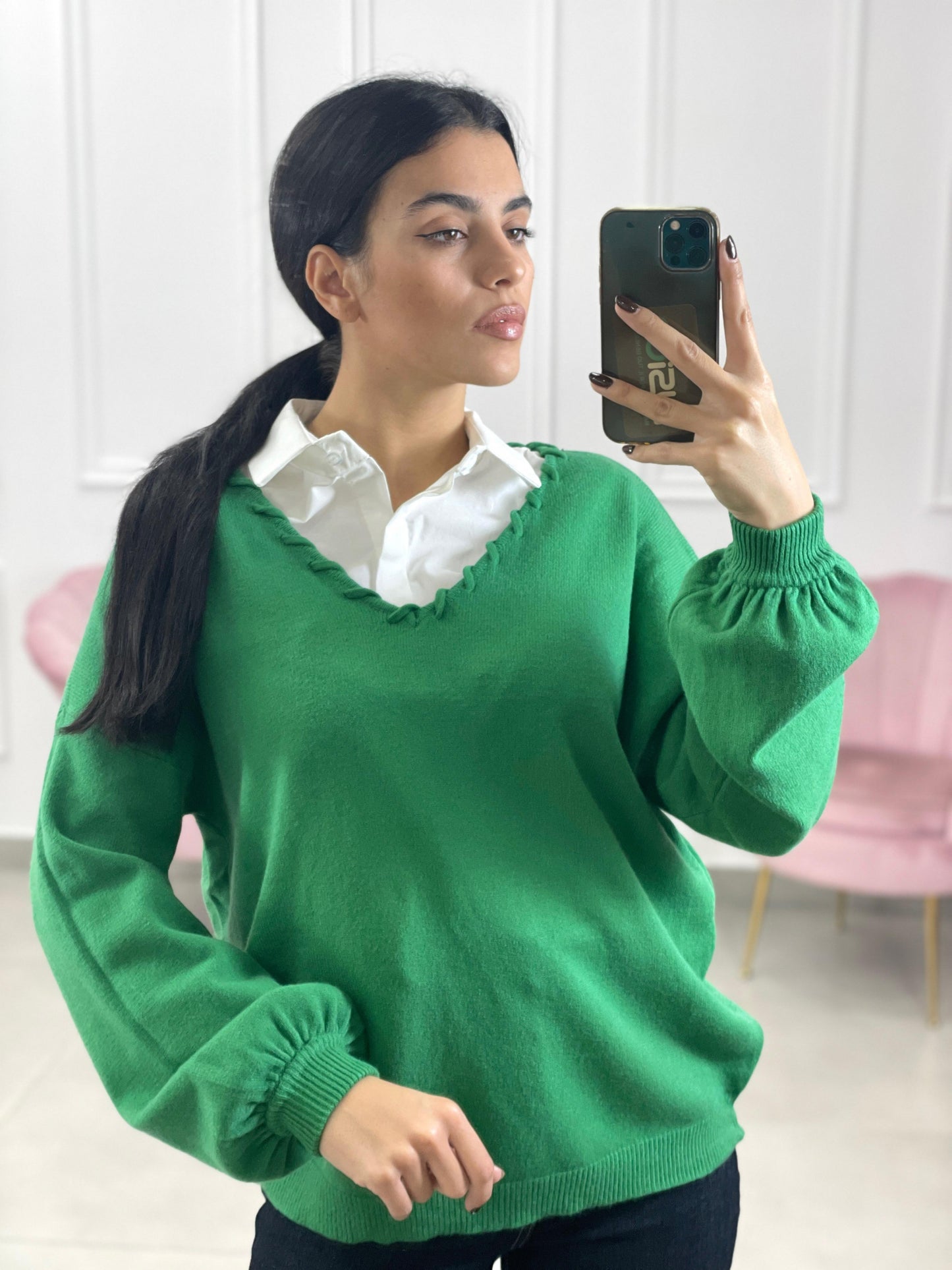 MAGLIONE CON MANICHE PALLONCINO
