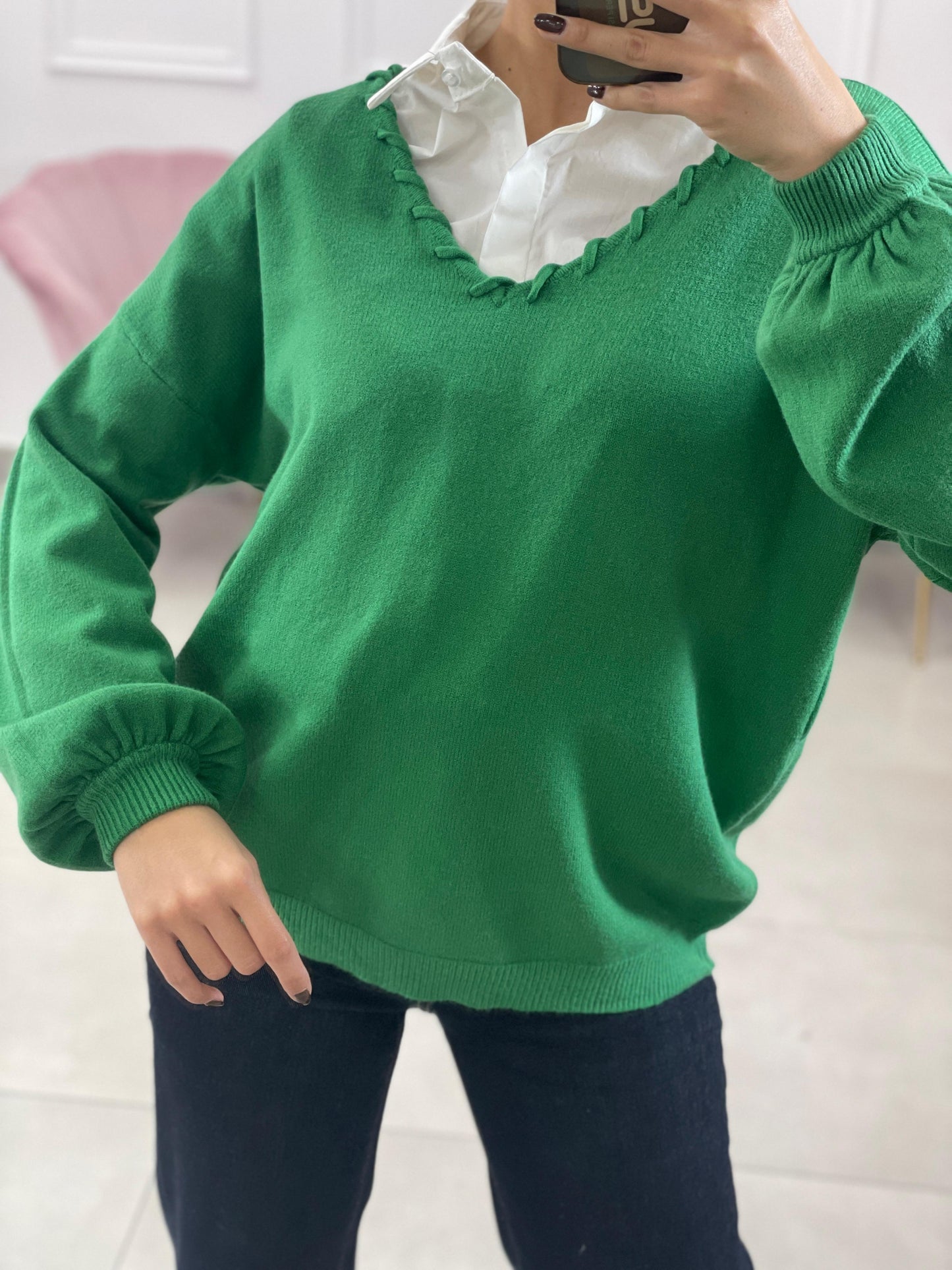 MAGLIONE CON MANICHE PALLONCINO