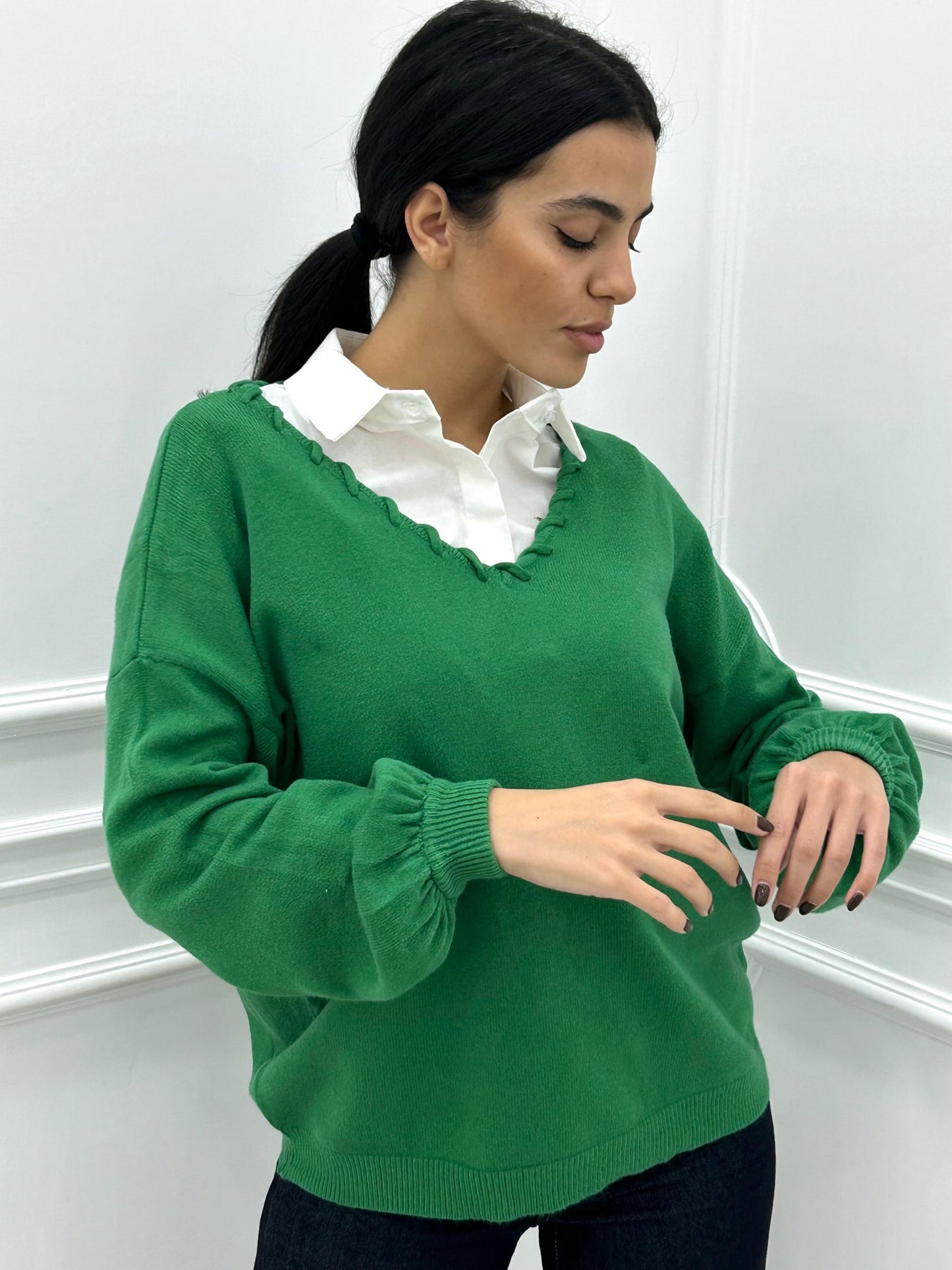 MAGLIONE CON MANICHE PALLONCINO