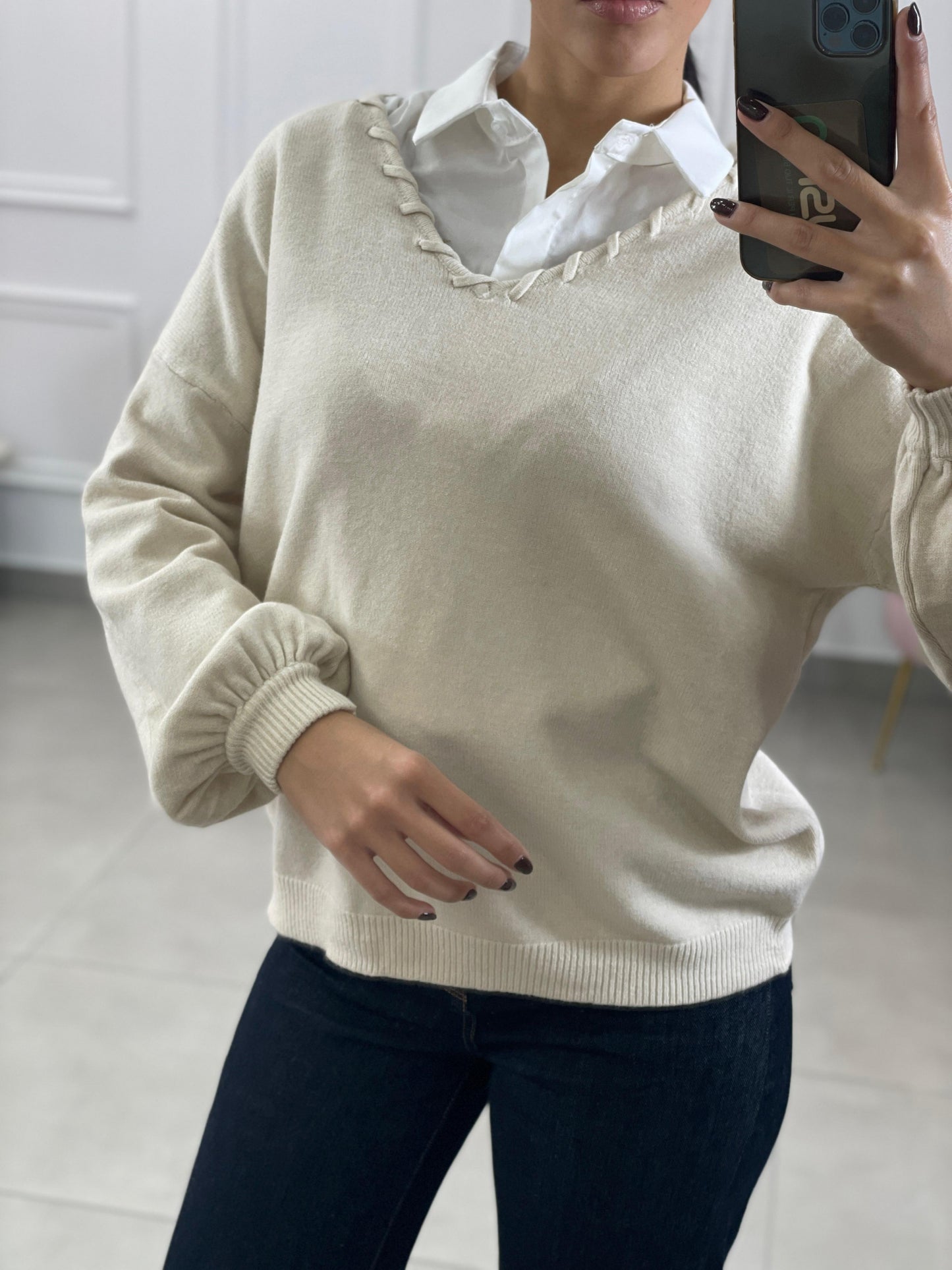 MAGLIONE CON MANICHE PALLONCINO