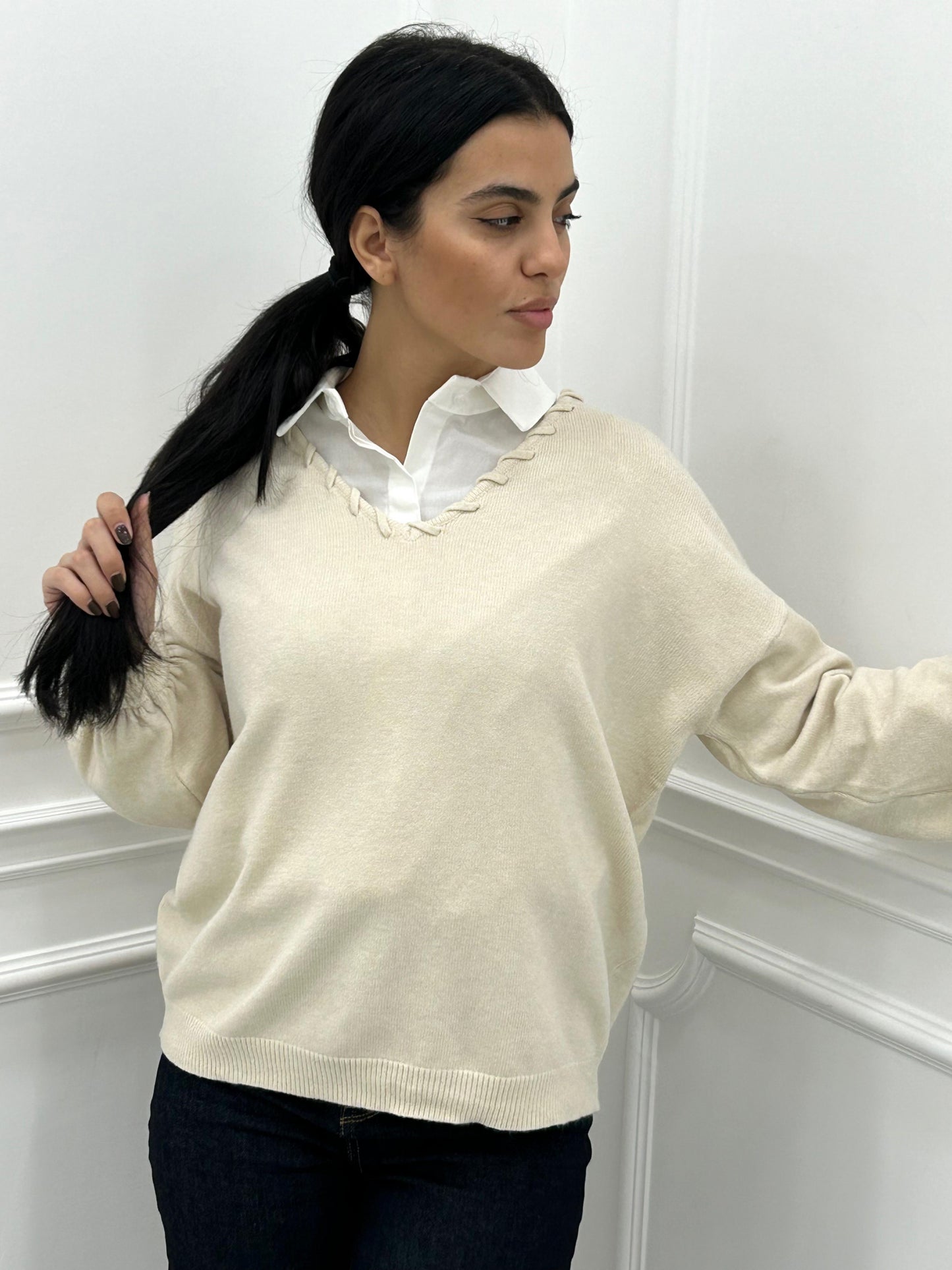 MAGLIONE CON MANICHE PALLONCINO