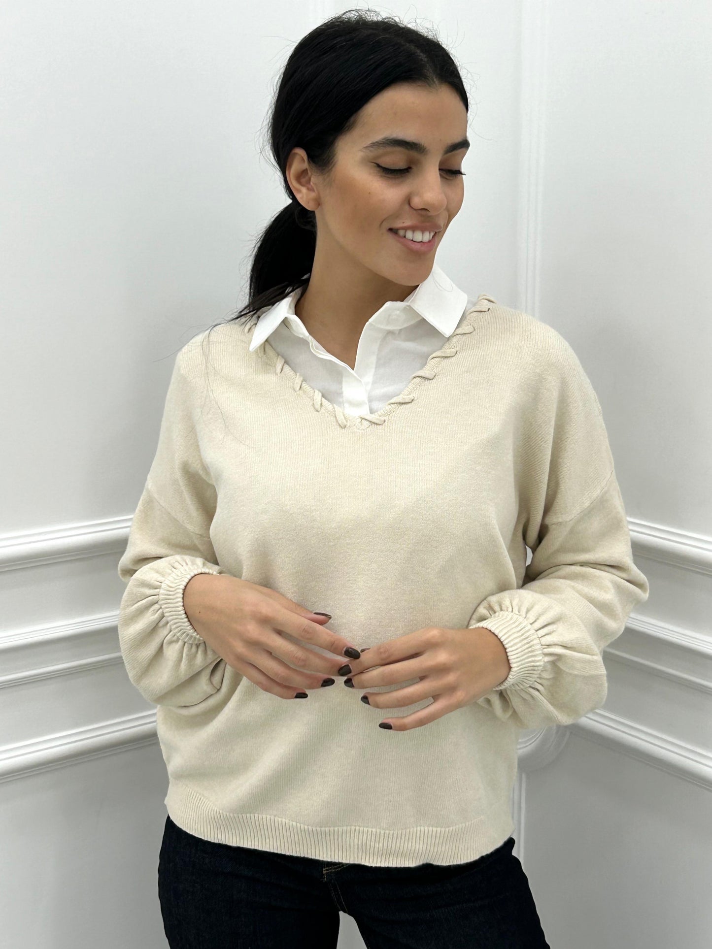 MAGLIONE CON MANICHE PALLONCINO