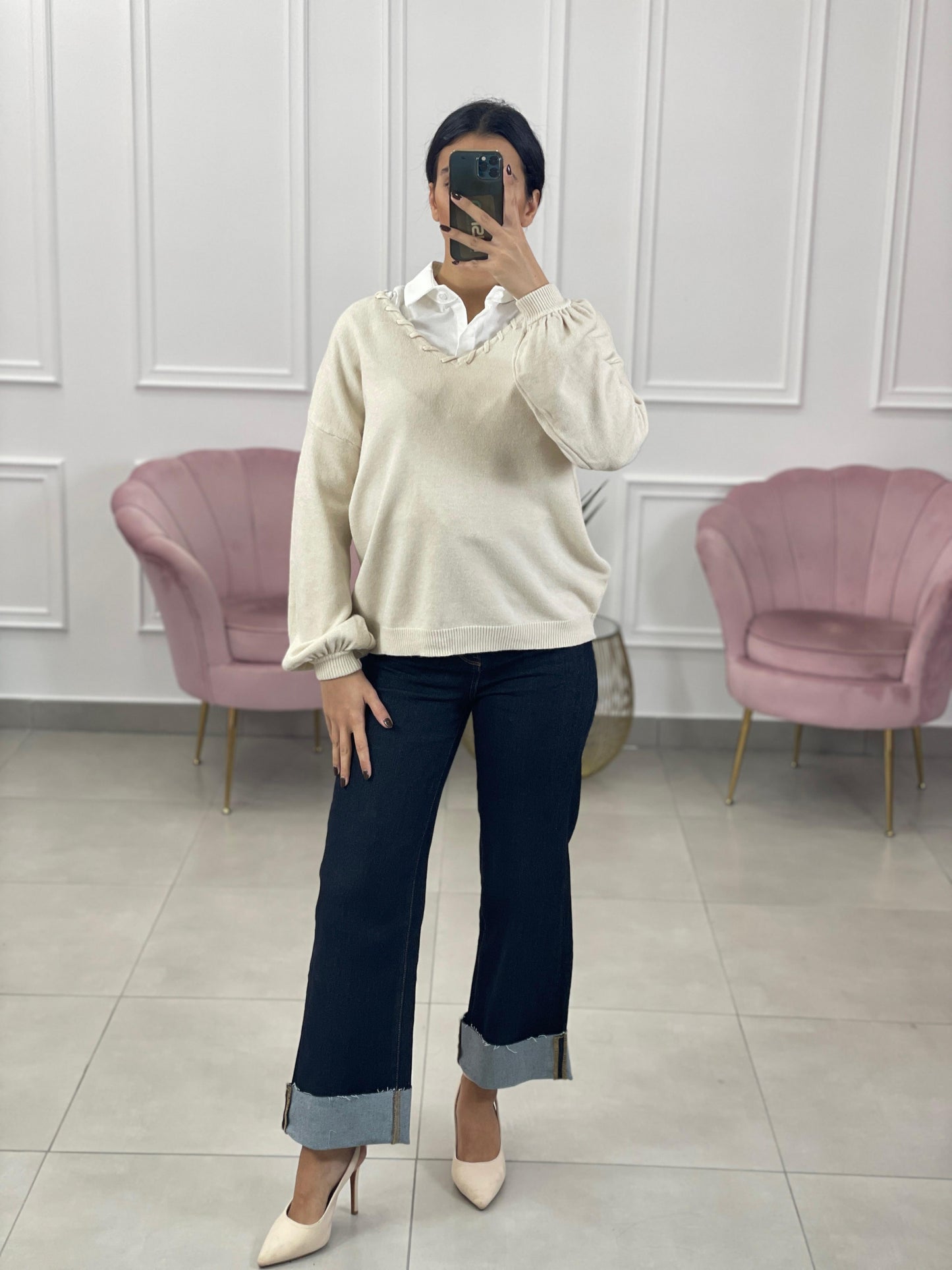 MAGLIONE CON MANICHE PALLONCINO