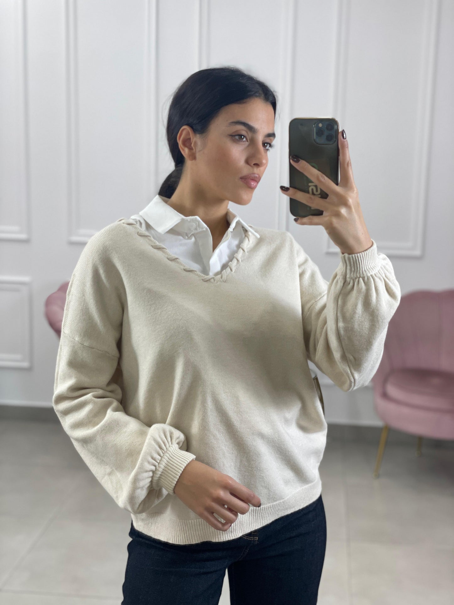 MAGLIONE CON MANICHE PALLONCINO