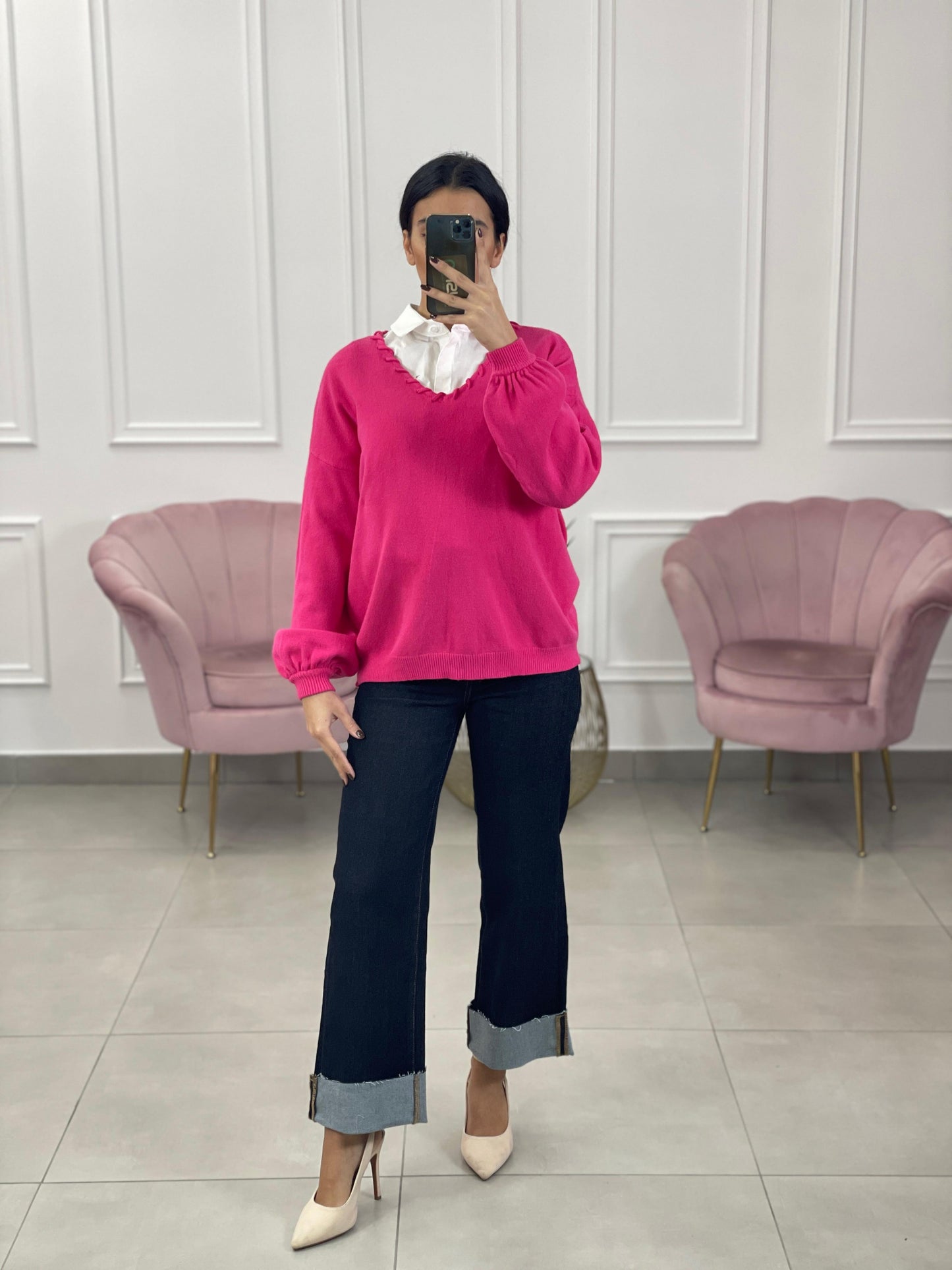 MAGLIONE CON MANICHE PALLONCINO