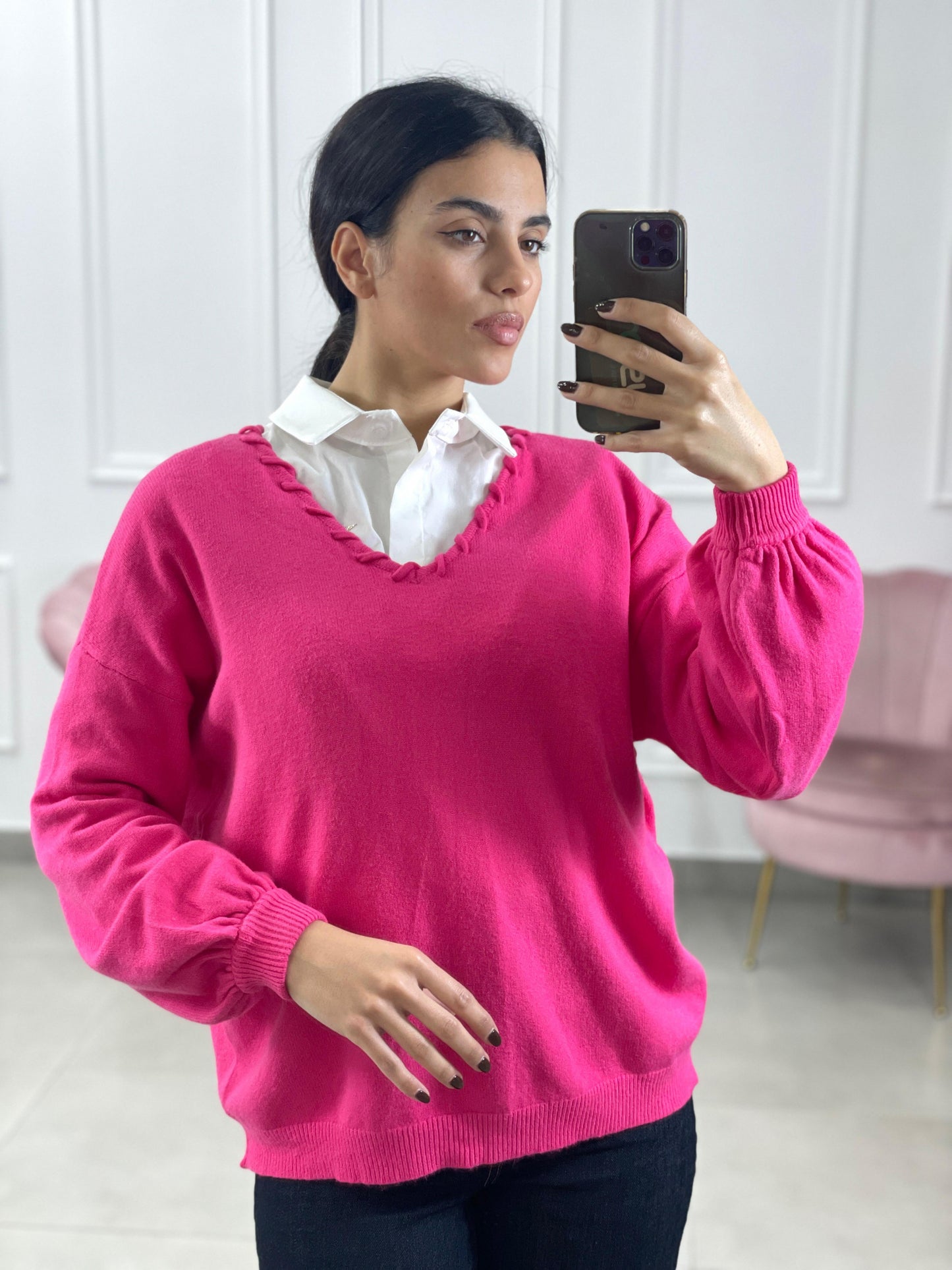 MAGLIONE CON MANICHE PALLONCINO
