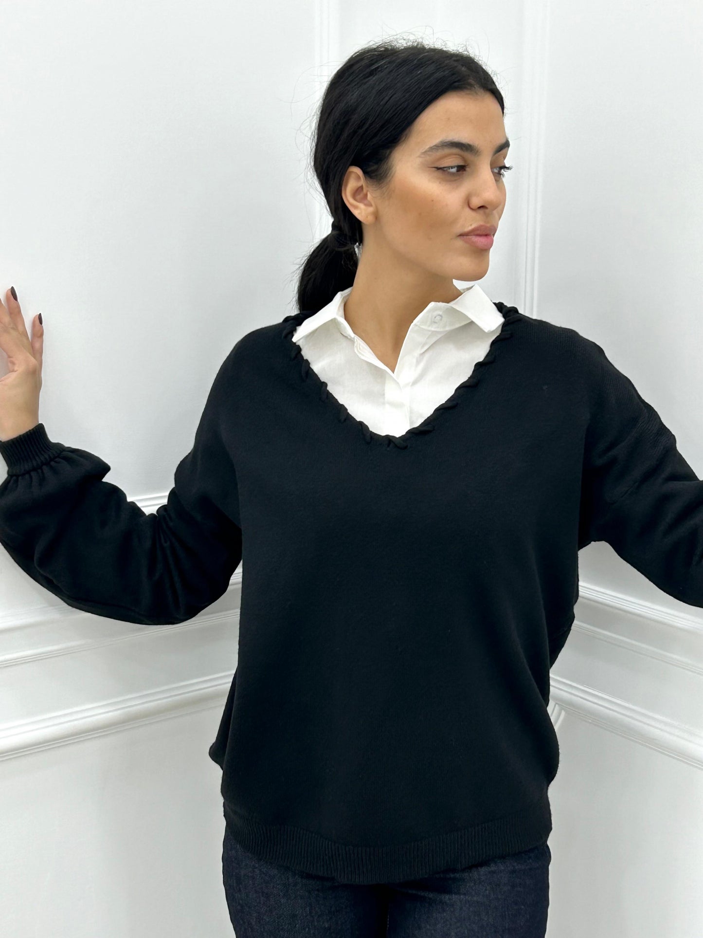 MAGLIONE CON MANICHE PALLONCINO