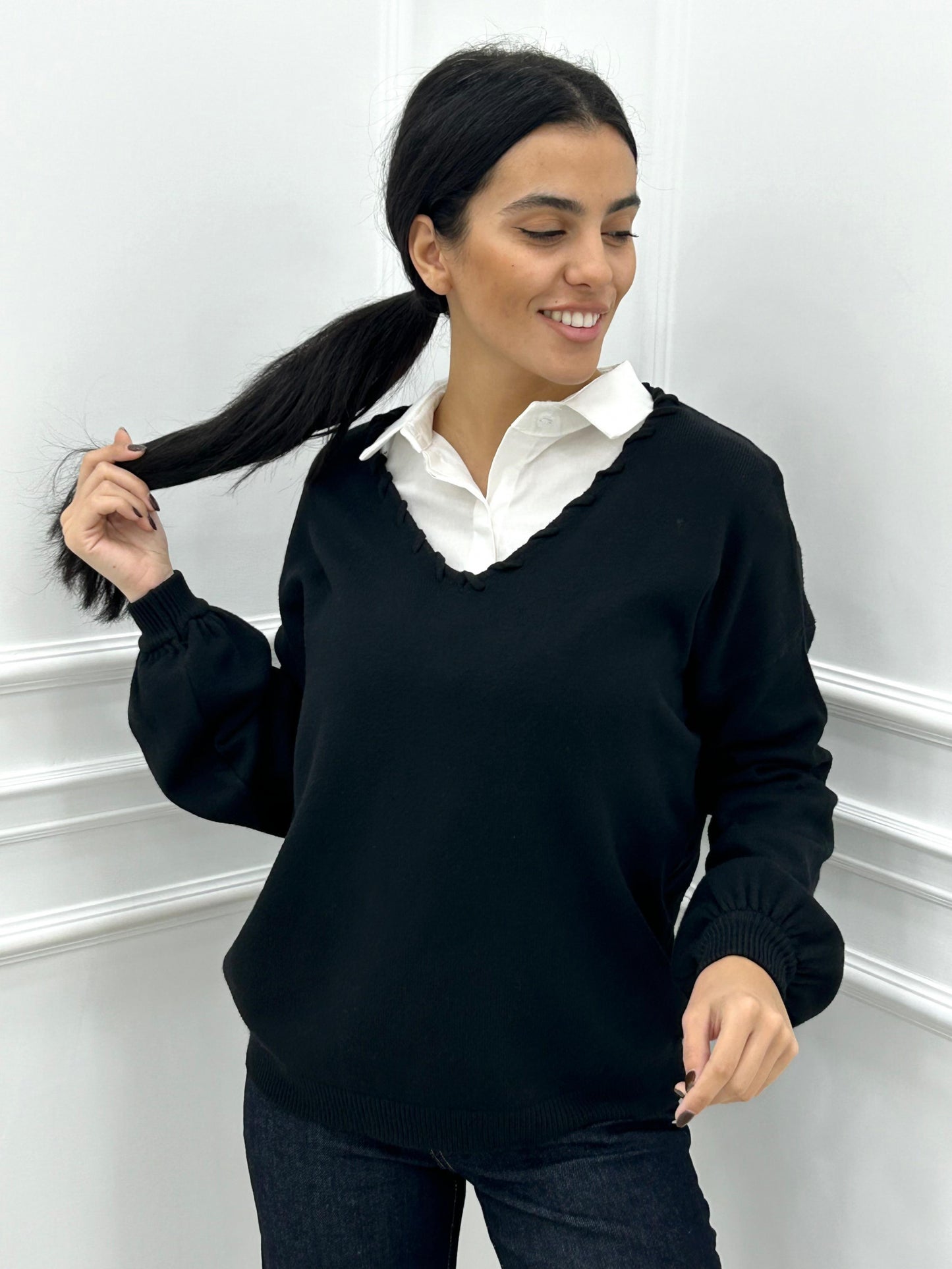 MAGLIONE CON MANICHE PALLONCINO