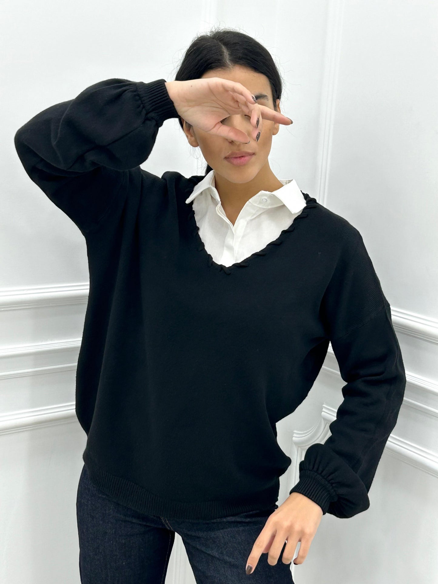 MAGLIONE CON MANICHE PALLONCINO
