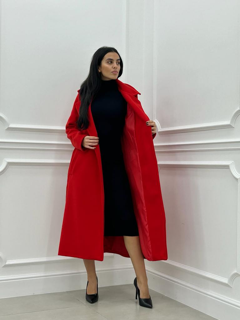 CAPPOTTO IN PANNO DOPPIO PETTO CON CINTURA