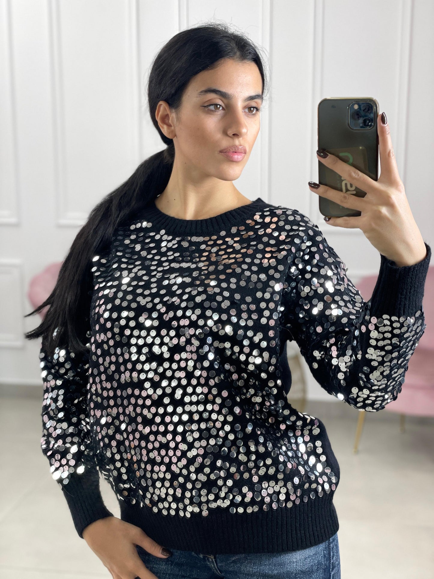 MAGLIONE CON PAJETTE