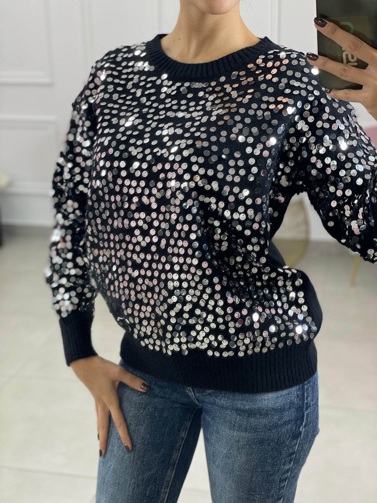 MAGLIONE CON PAJETTE