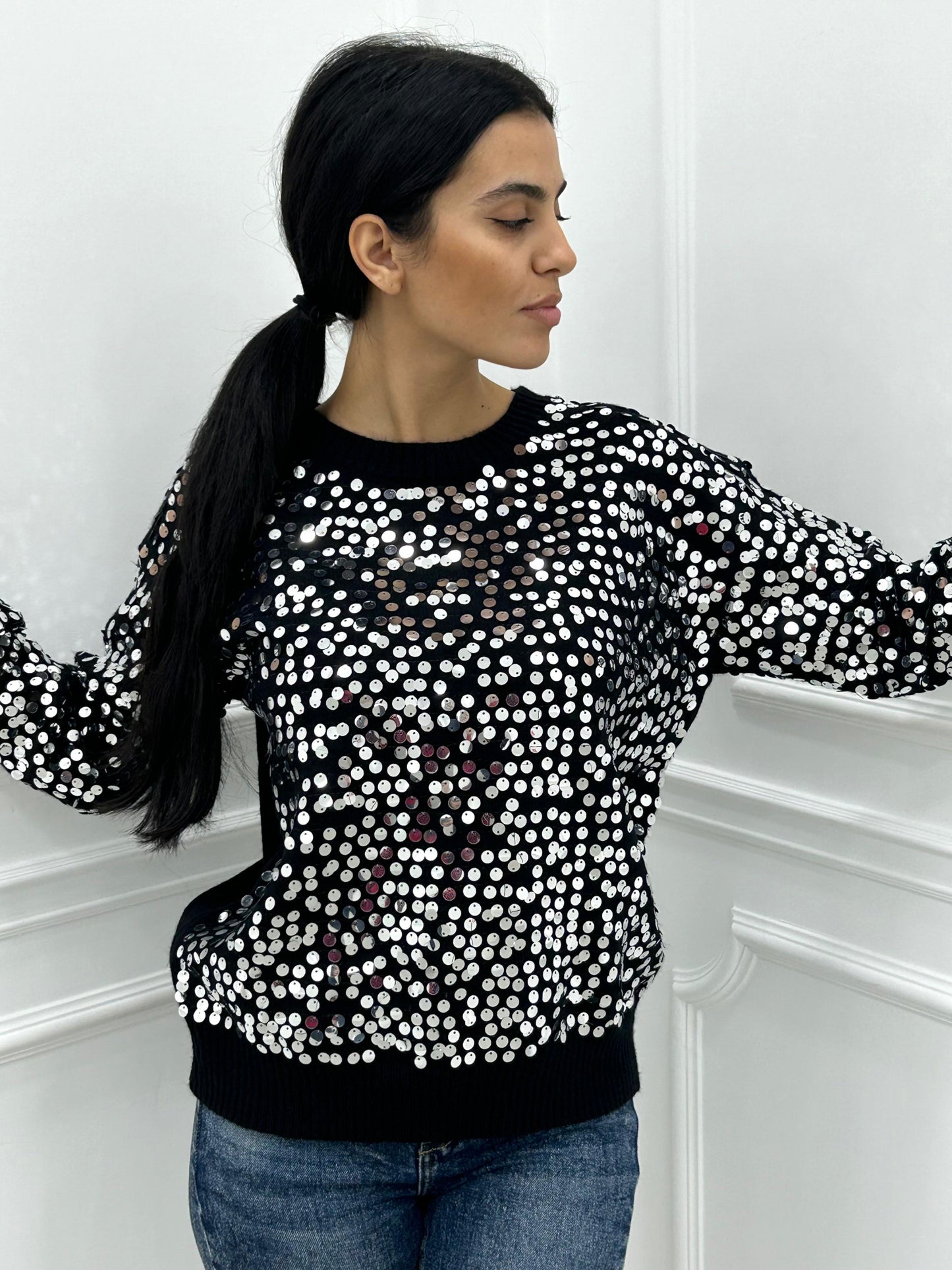 MAGLIONE CON PAJETTE