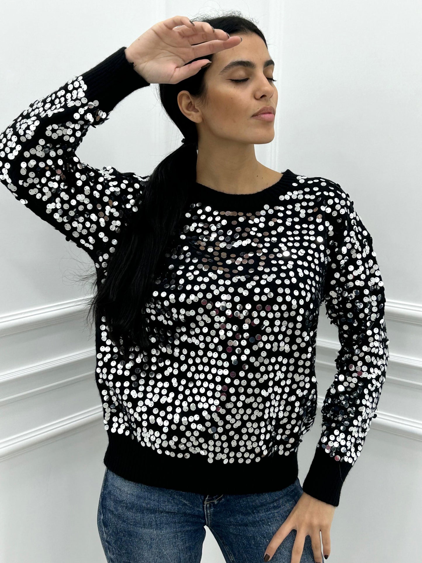MAGLIONE CON PAJETTE