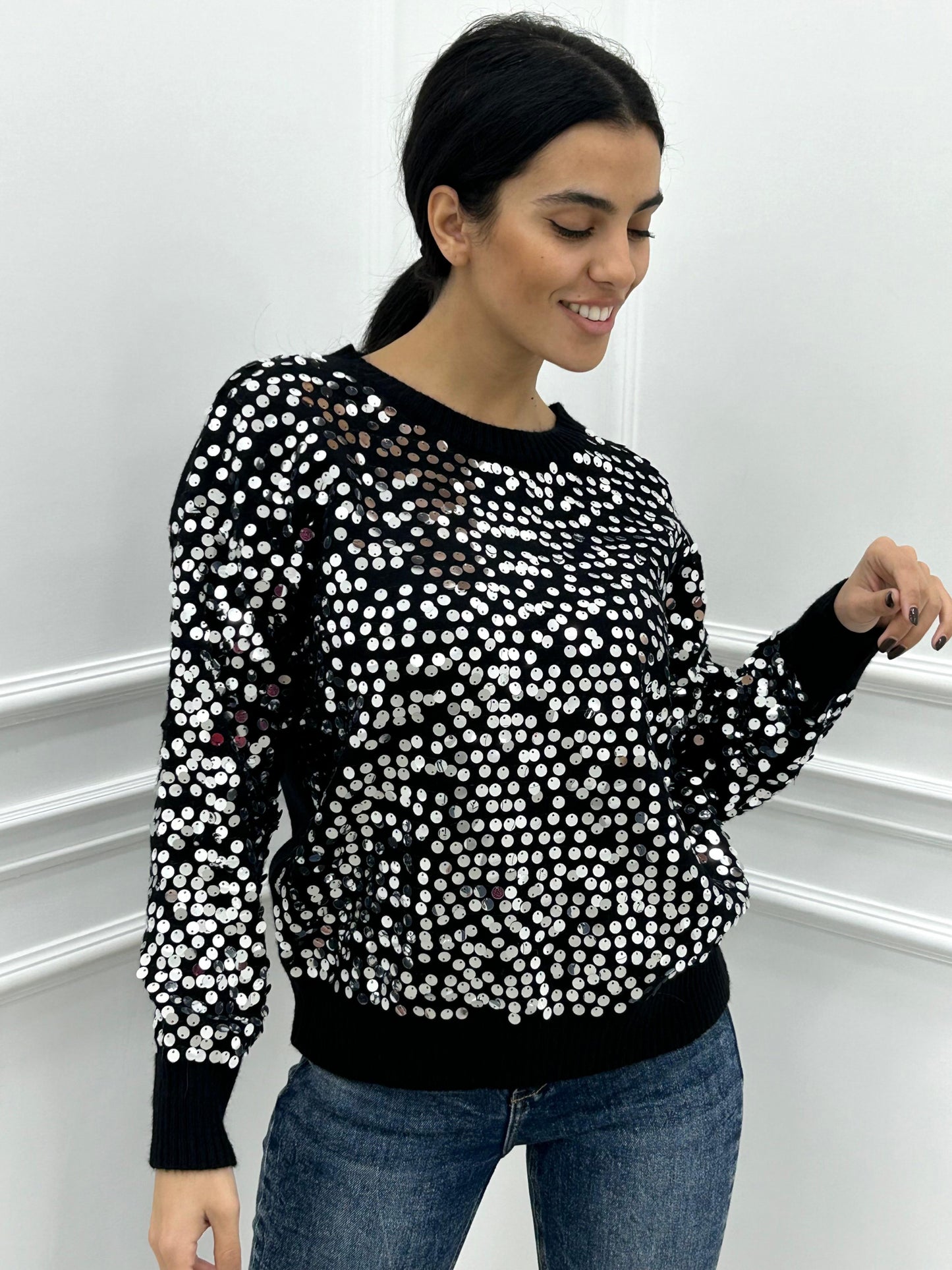 MAGLIONE CON PAJETTE