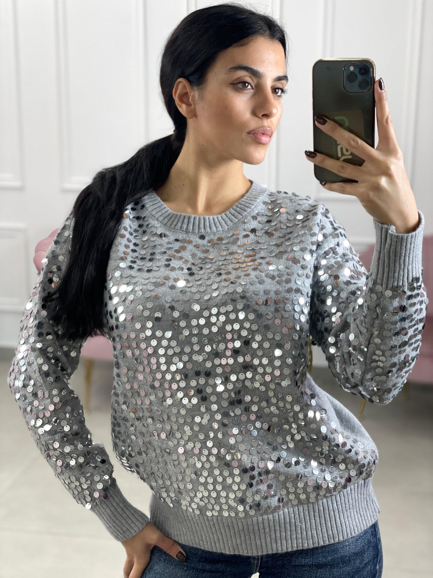 MAGLIONE CON PAJETTE