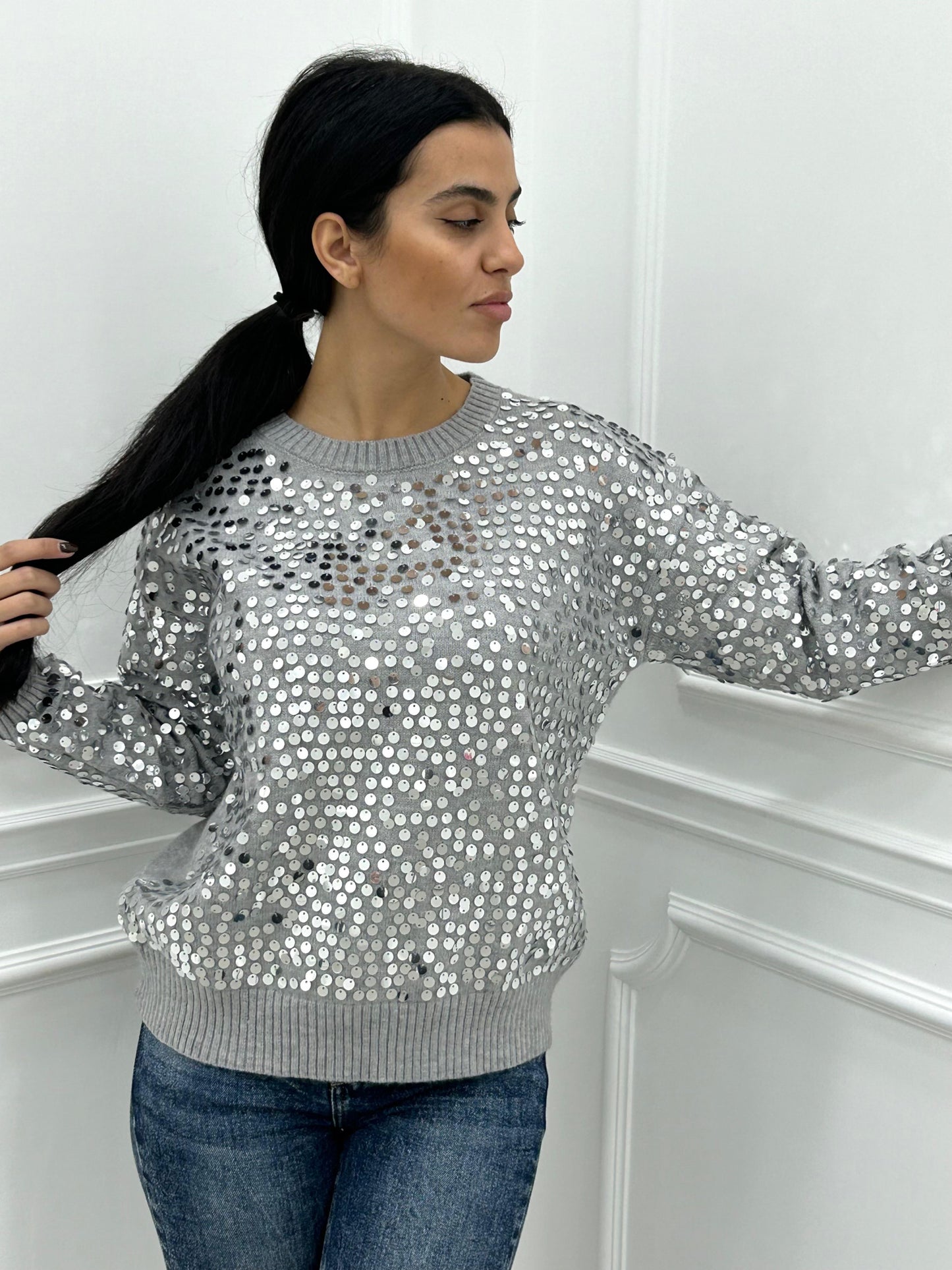 MAGLIONE CON PAJETTE