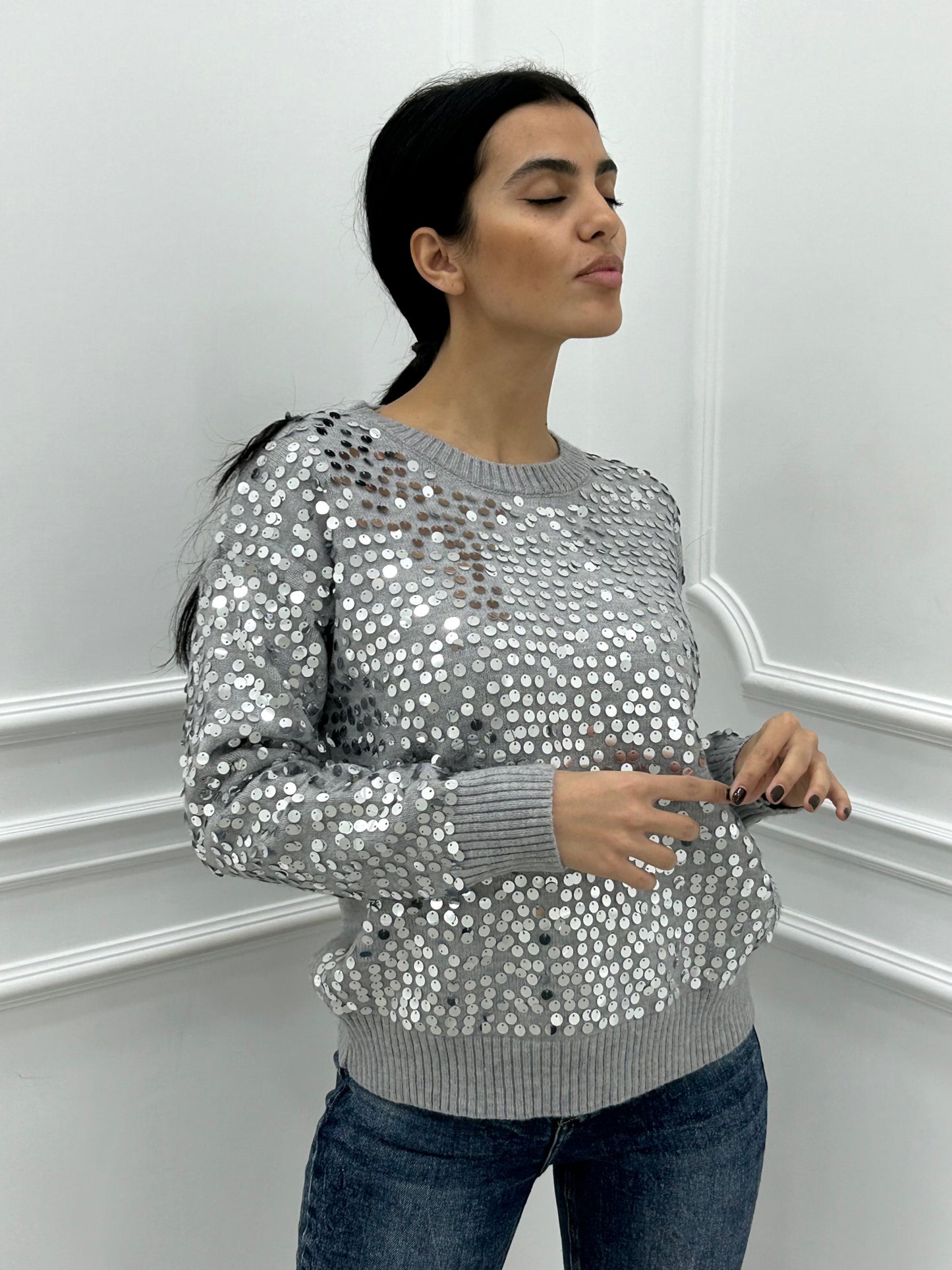 MAGLIONE CON PAJETTE