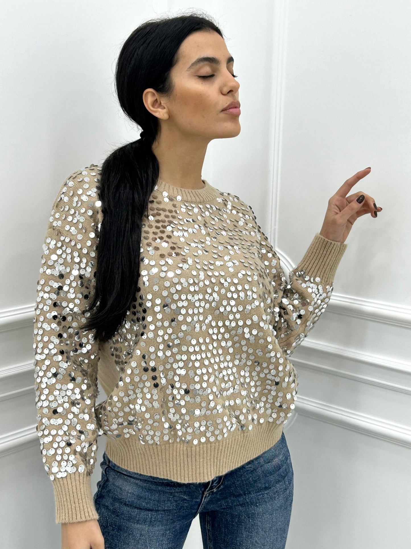 MAGLIONE CON PAJETTE