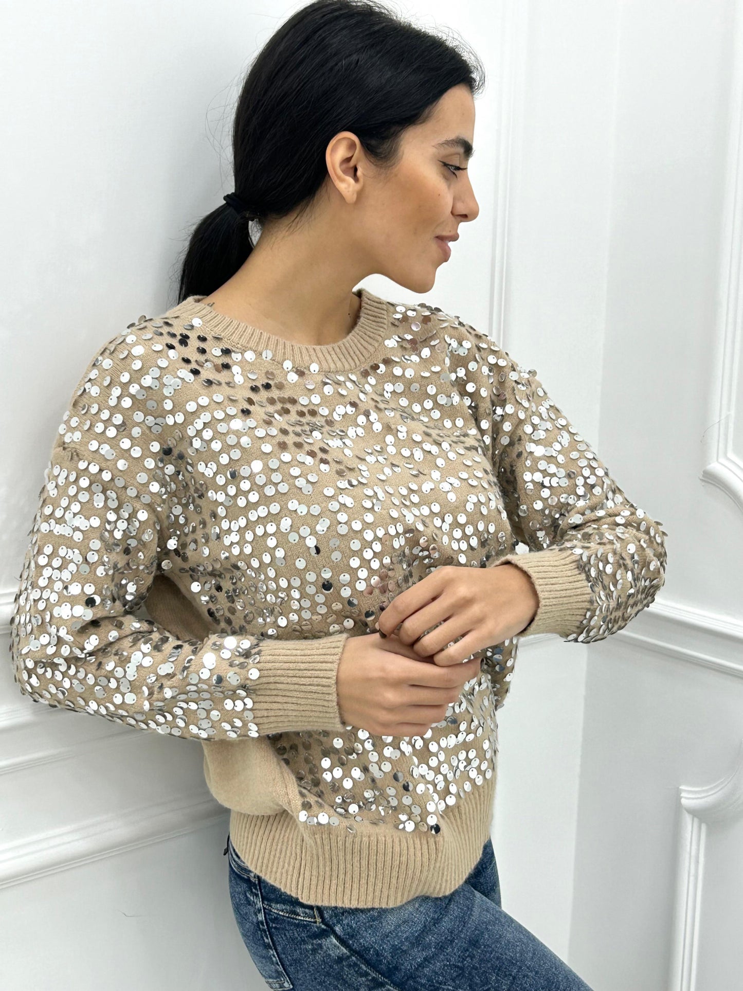 MAGLIONE CON PAJETTE