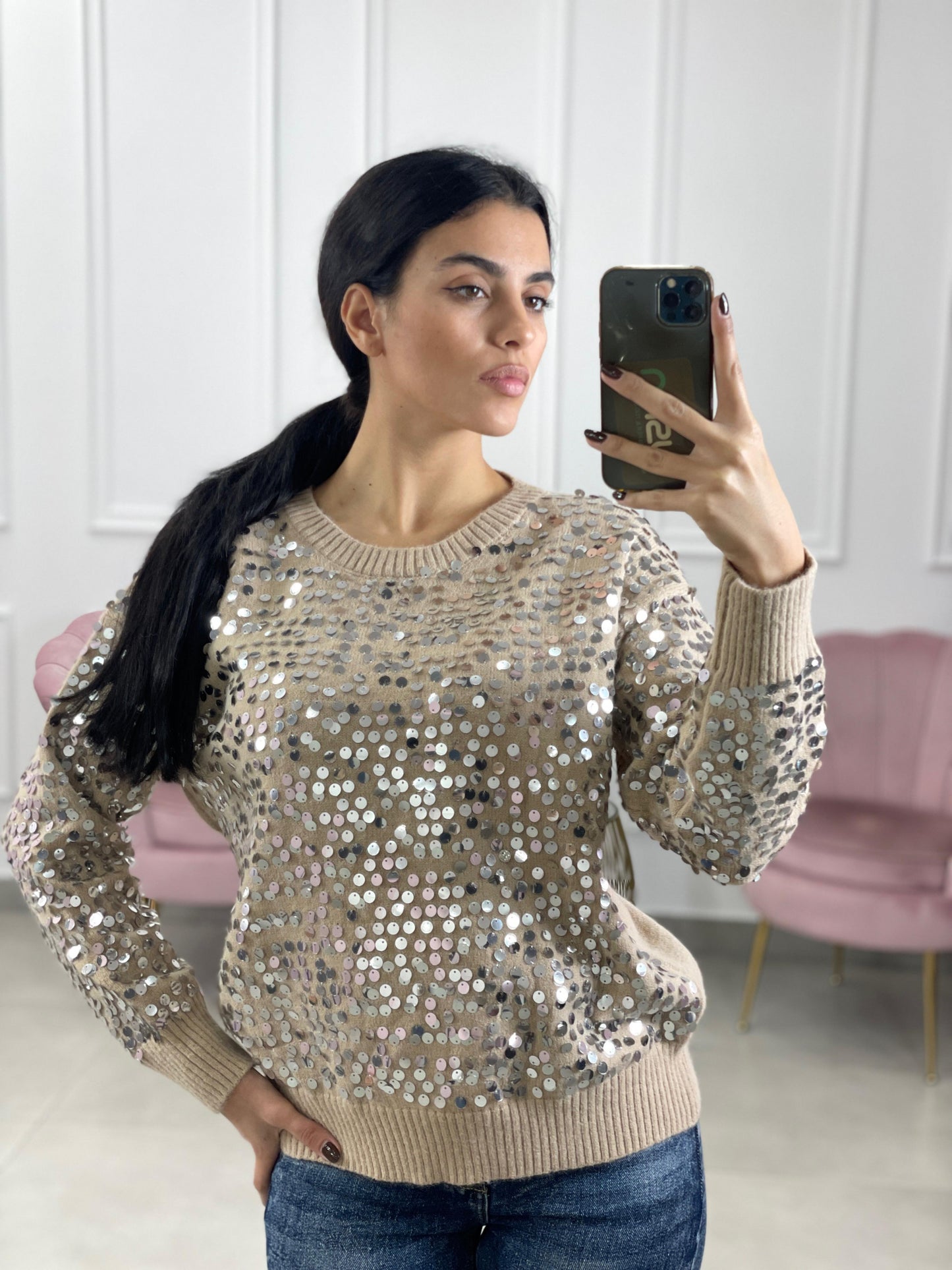 MAGLIONE CON PAJETTE