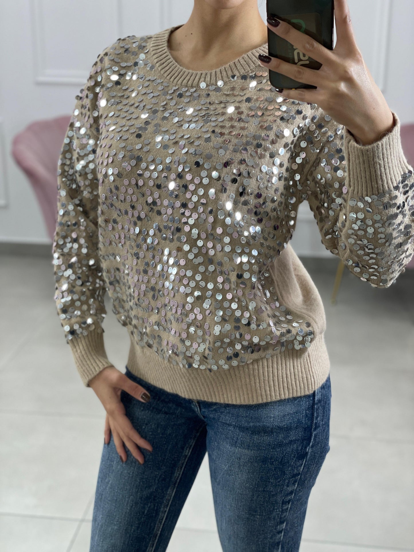 MAGLIONE CON PAJETTE
