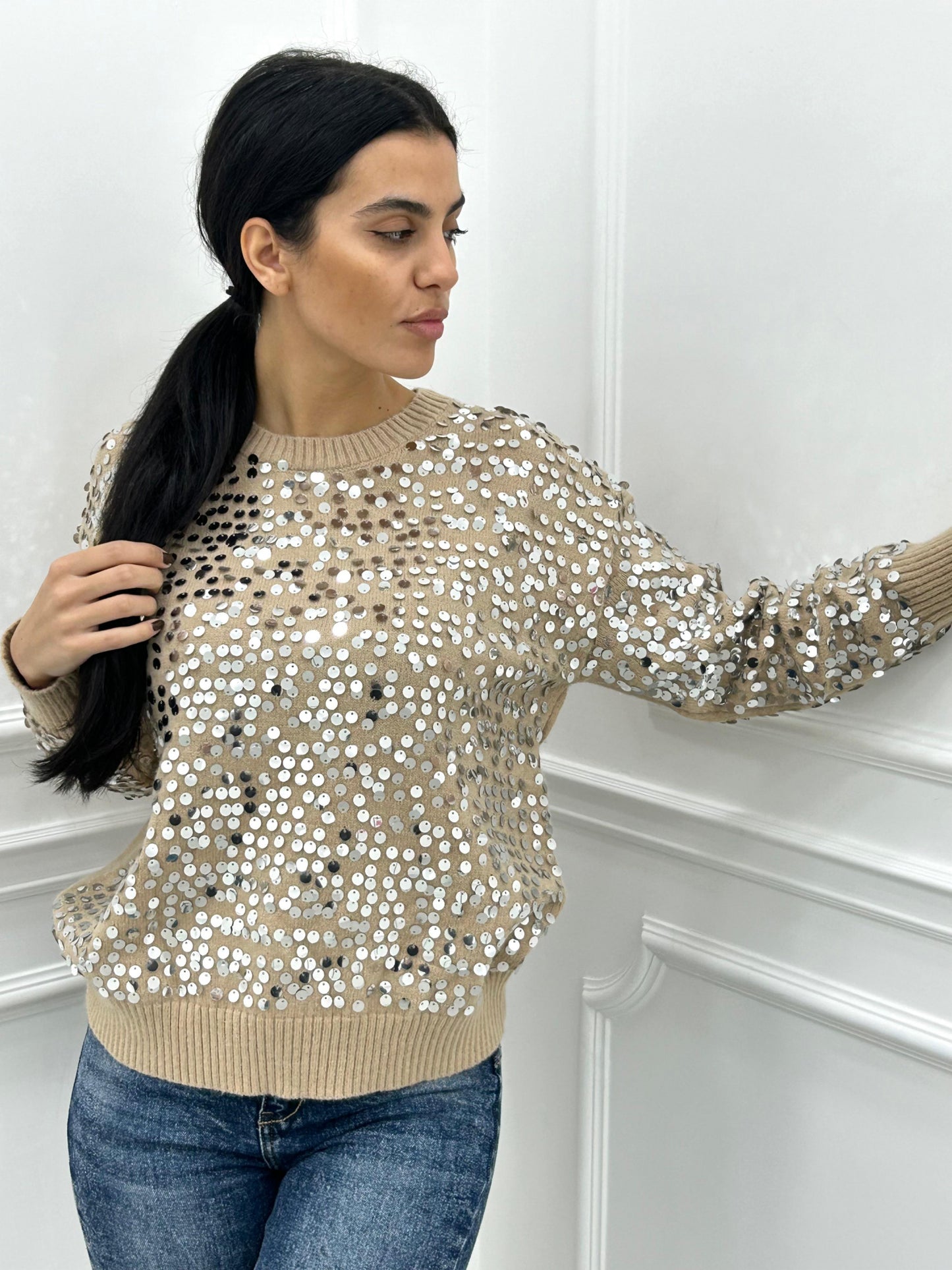 MAGLIONE CON PAJETTE