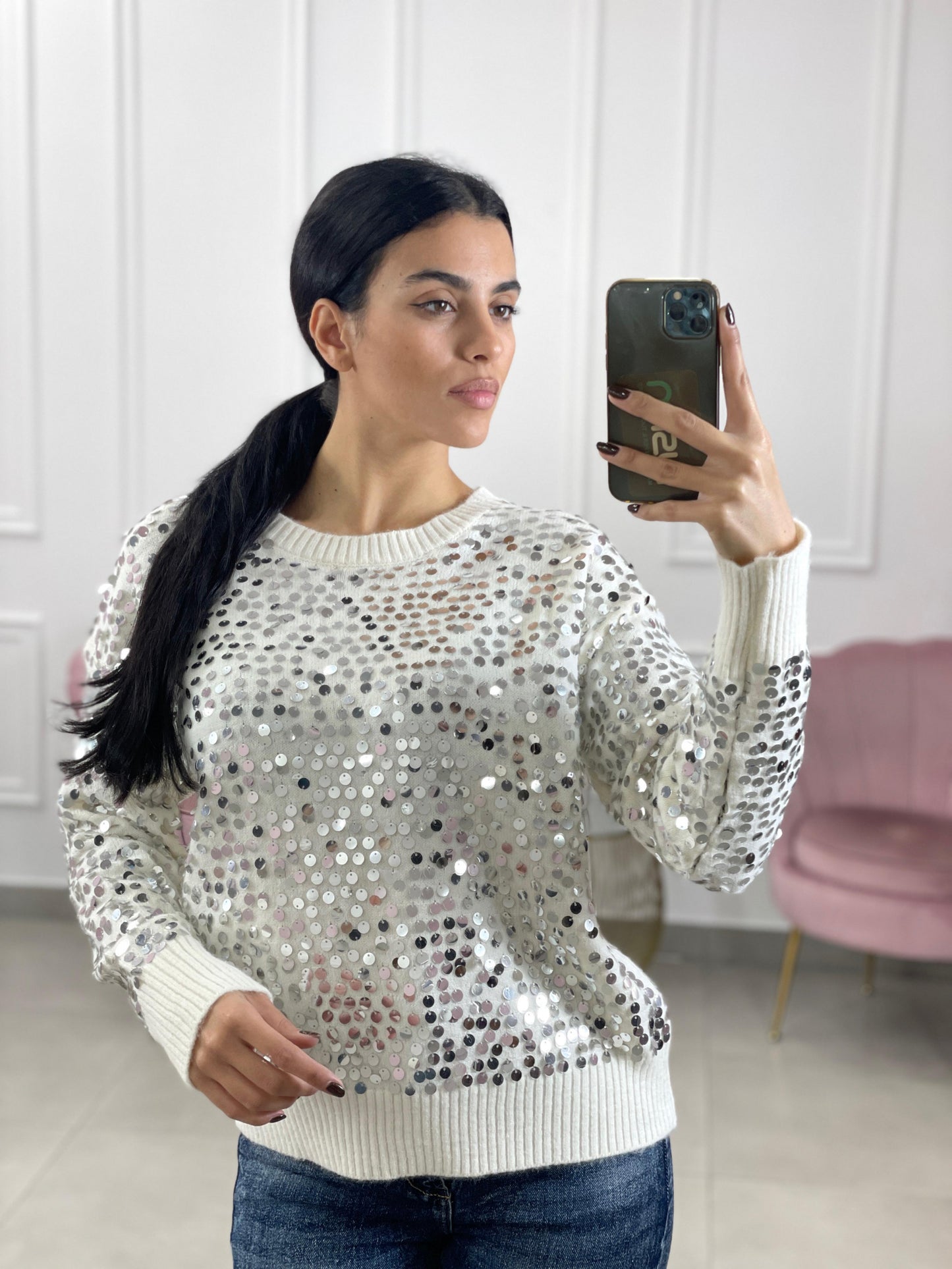 MAGLIONE CON PAJETTE