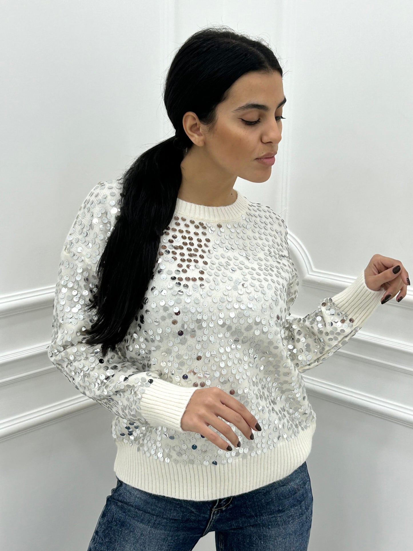 MAGLIONE CON PAJETTE