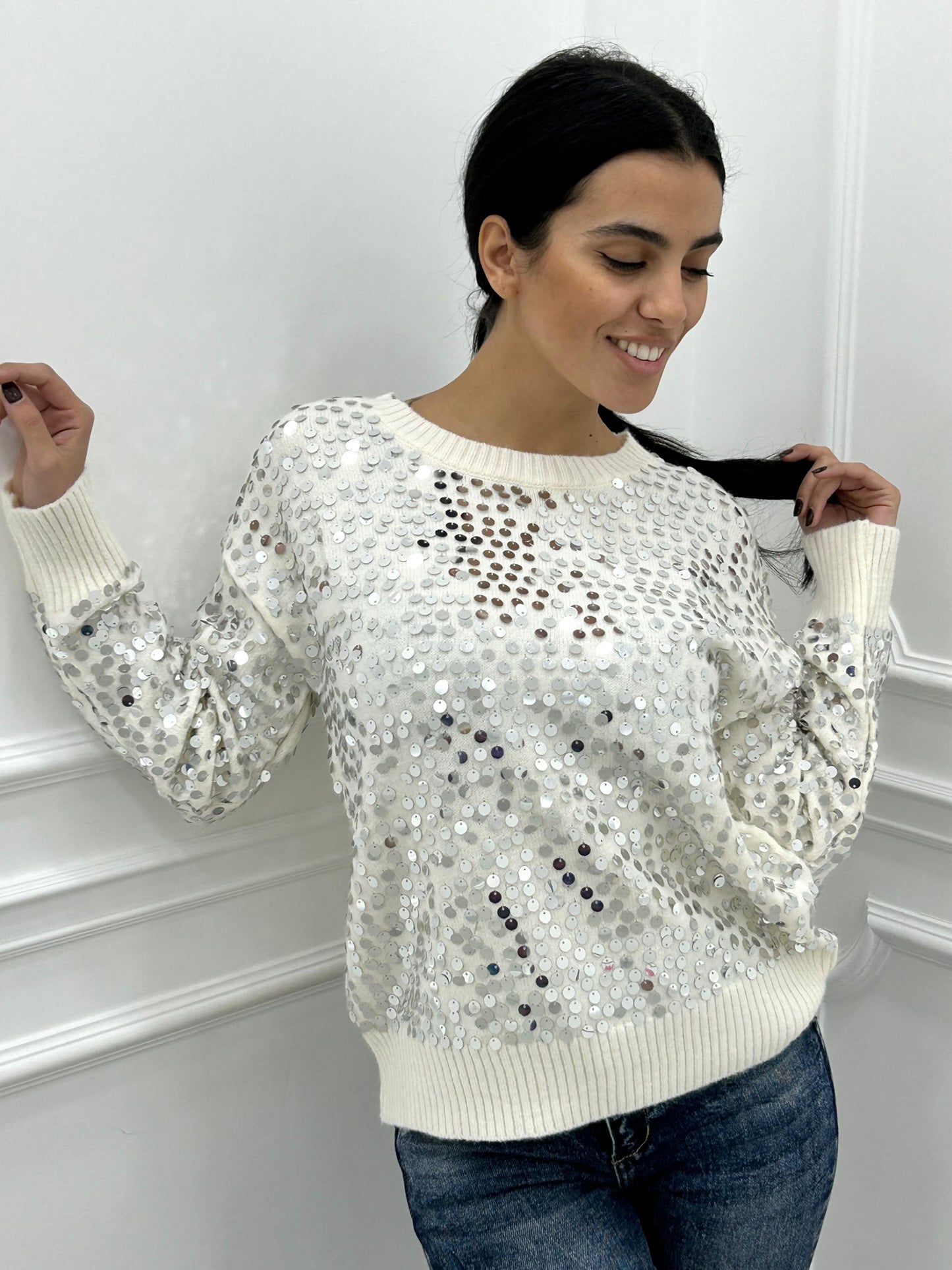 MAGLIONE CON PAJETTE
