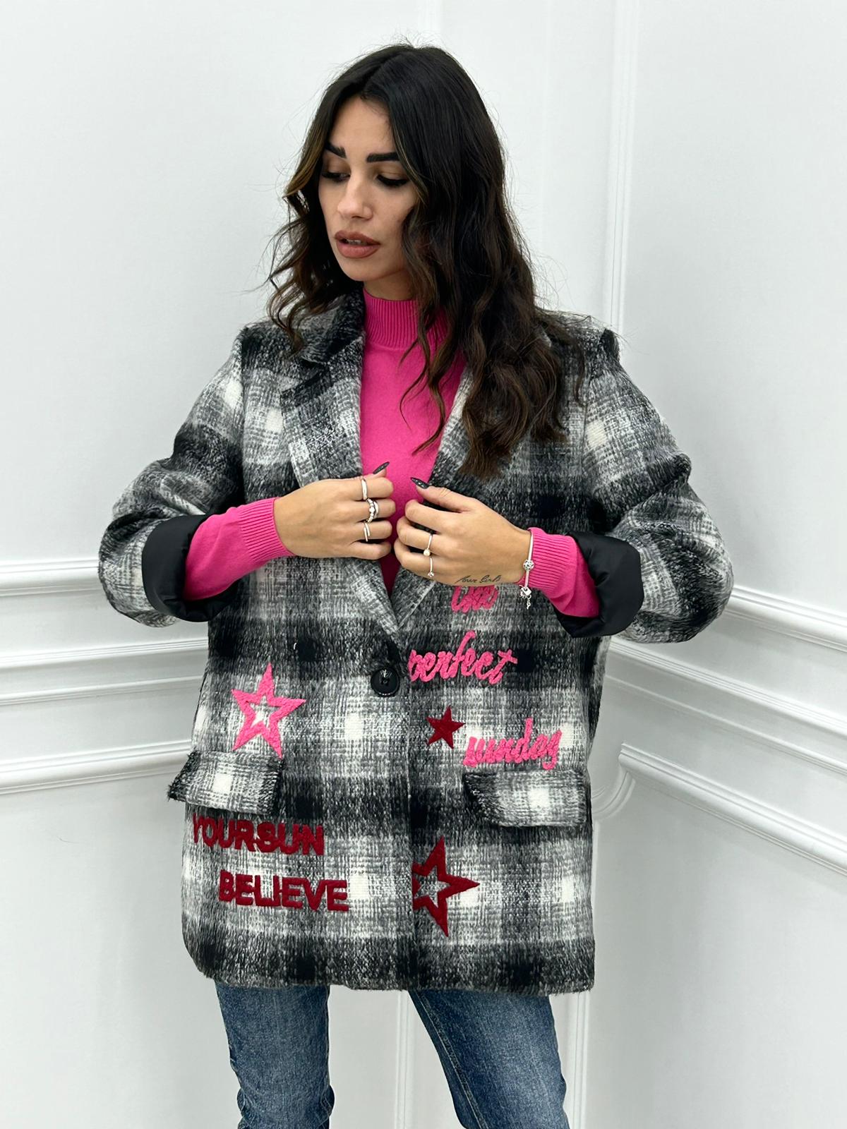 GIACCA IN PANNO CON STAMPE