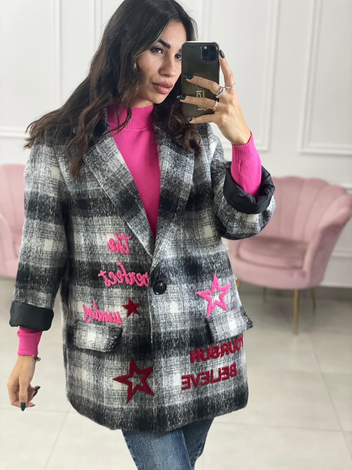 GIACCA IN PANNO CON STAMPE