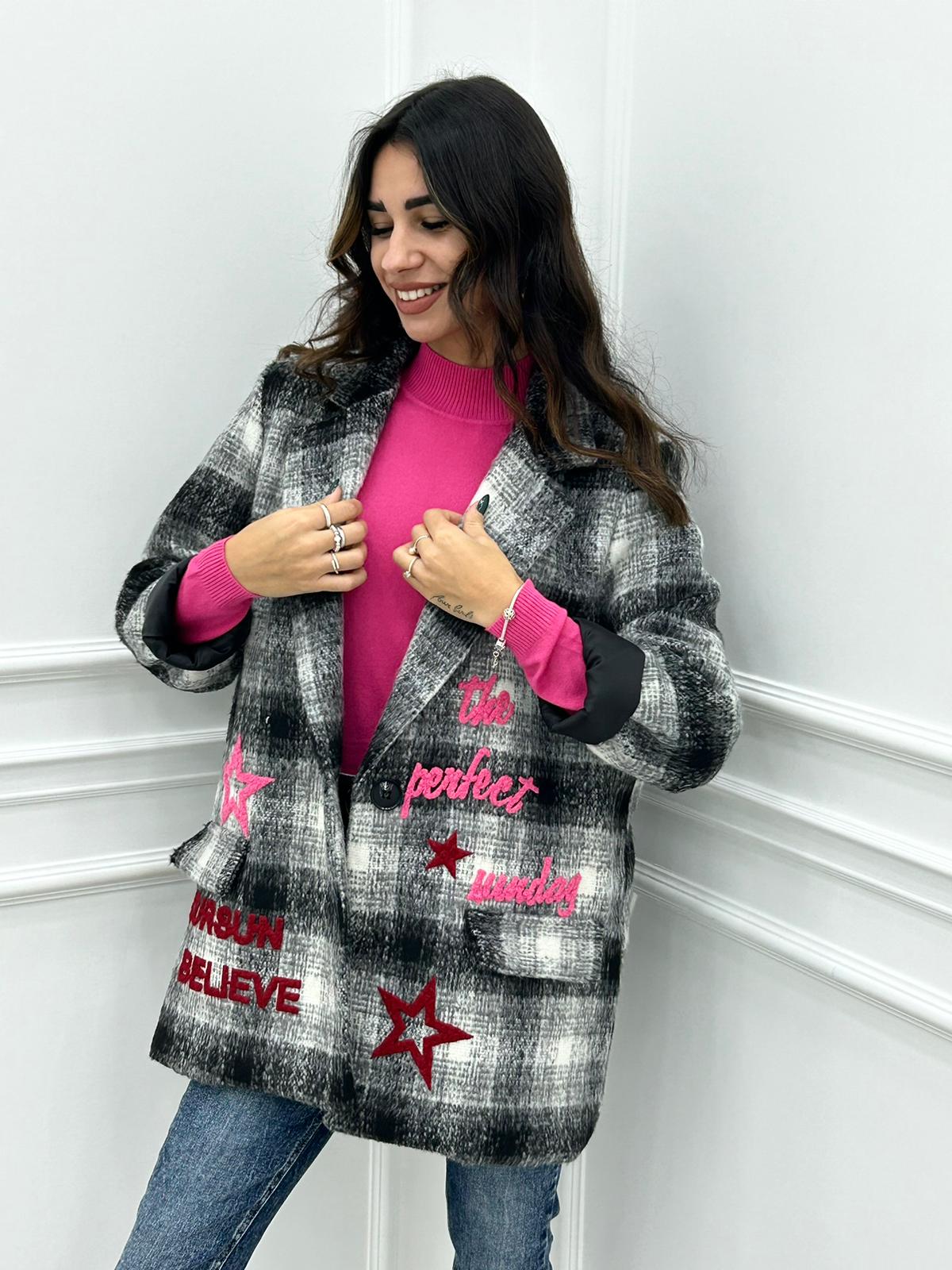 GIACCA IN PANNO CON STAMPE