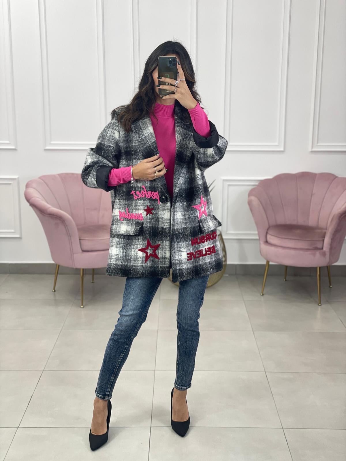 GIACCA IN PANNO CON STAMPE