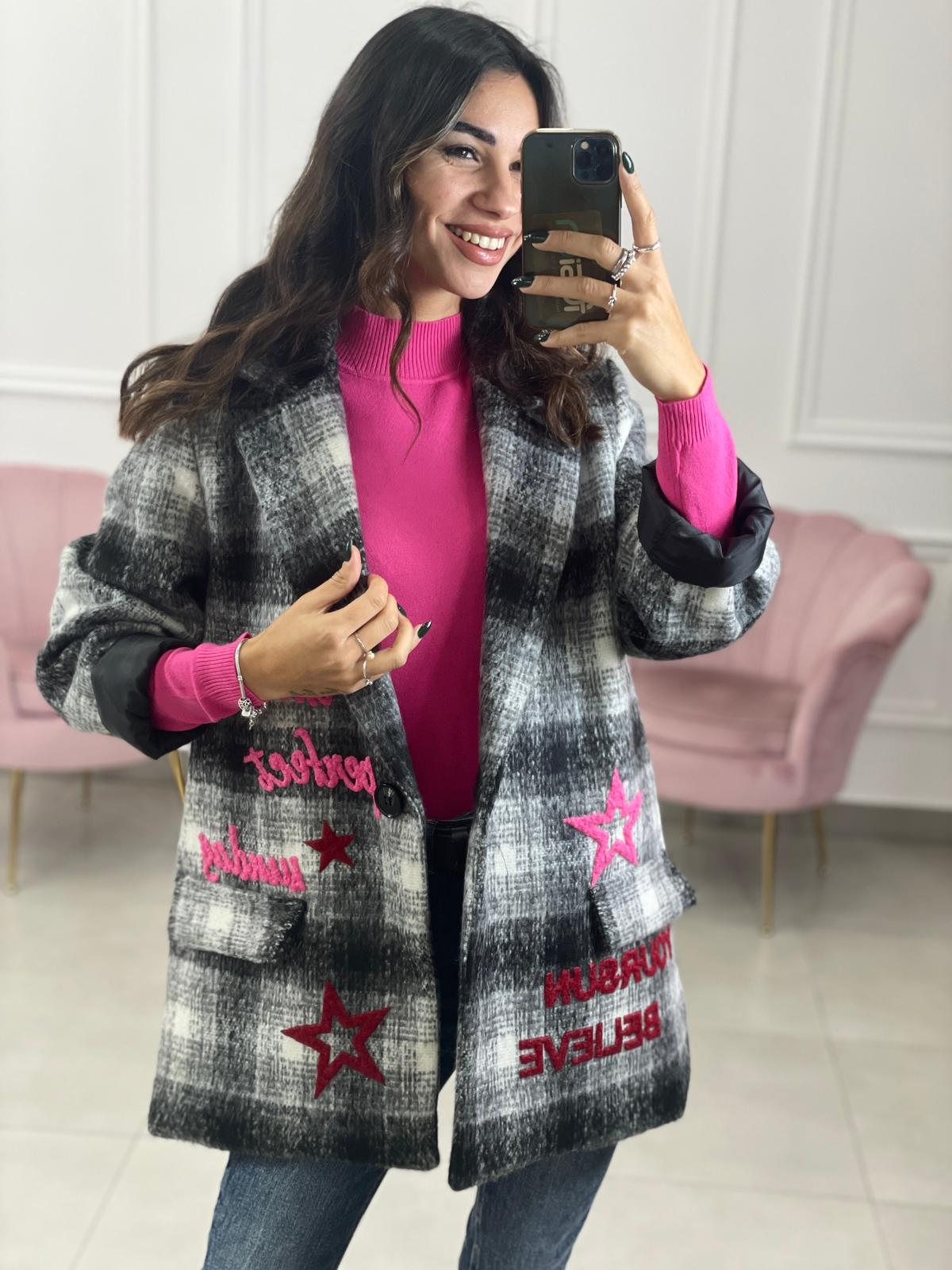 GIACCA IN PANNO CON STAMPE