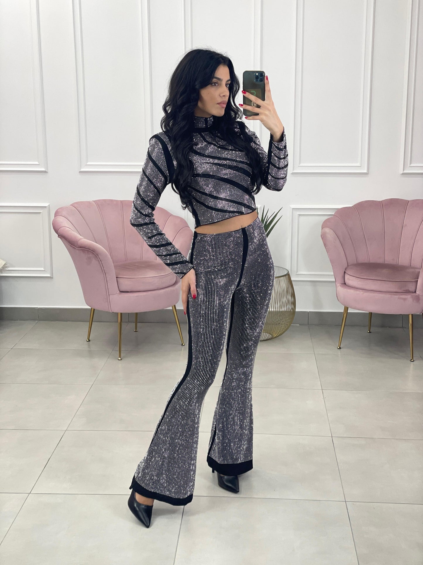 PANTALONE STRASS A ZAMPA