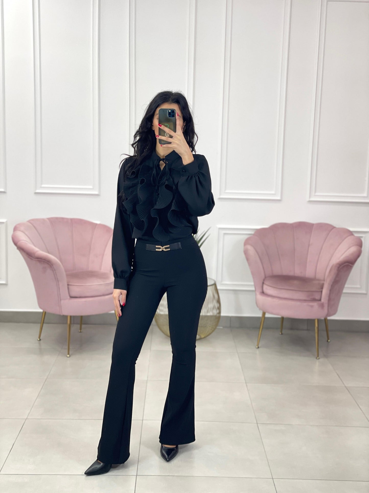 CAMICIA GEORGETTE CON ROUCHE