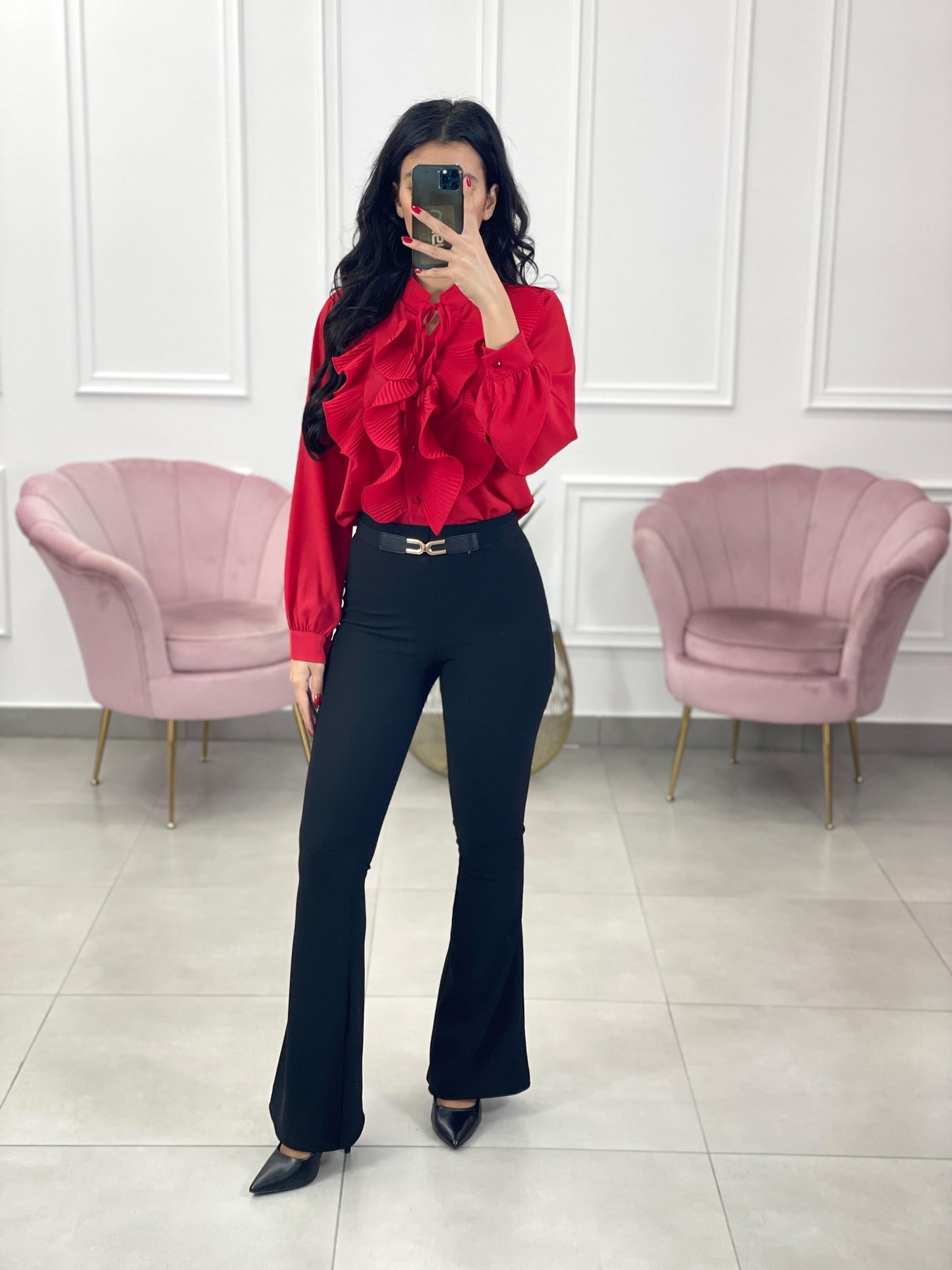 CAMICIA GEORGETTE CON ROUCHE