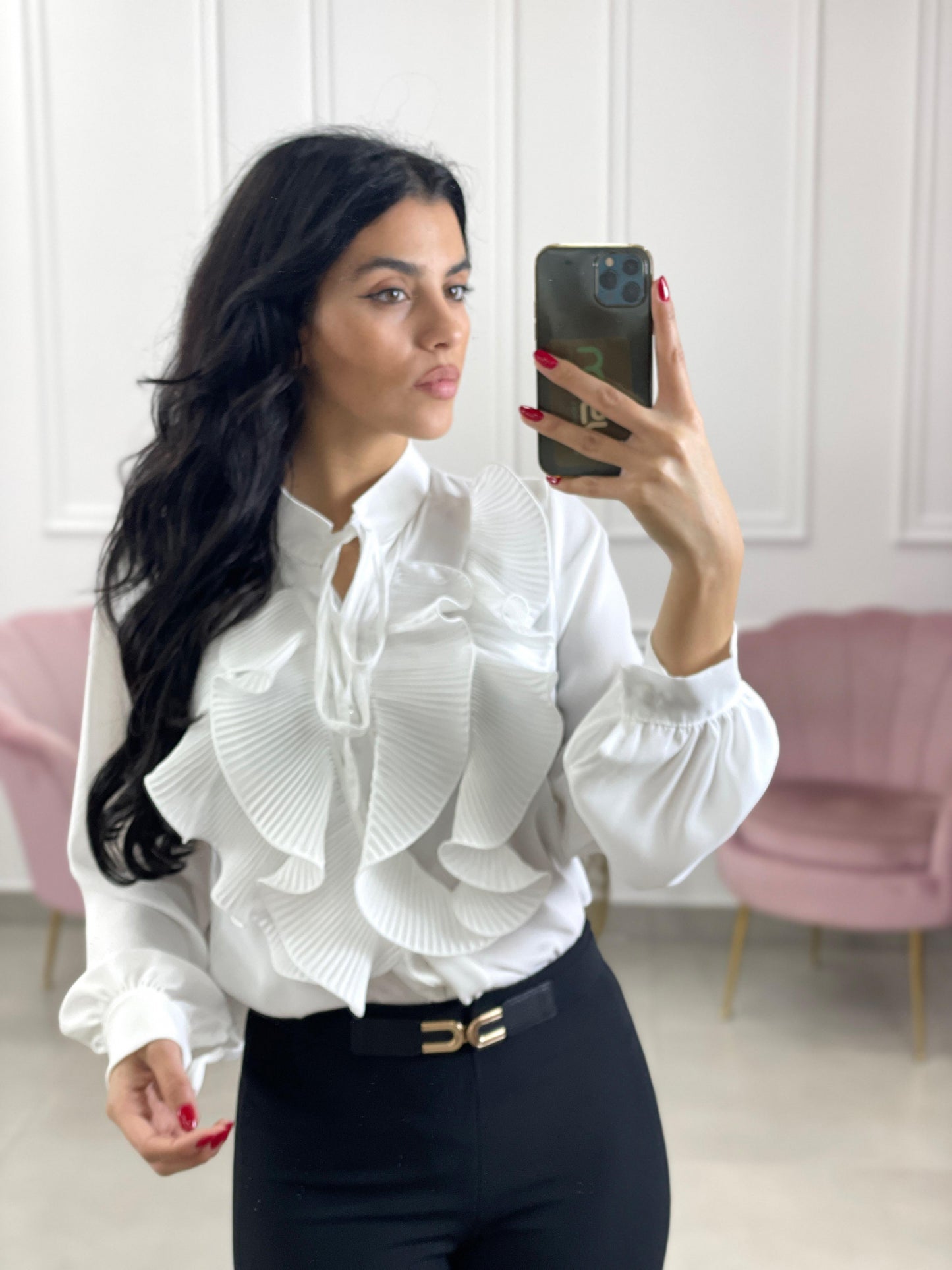 CAMICIA GEORGETTE CON ROUCHE