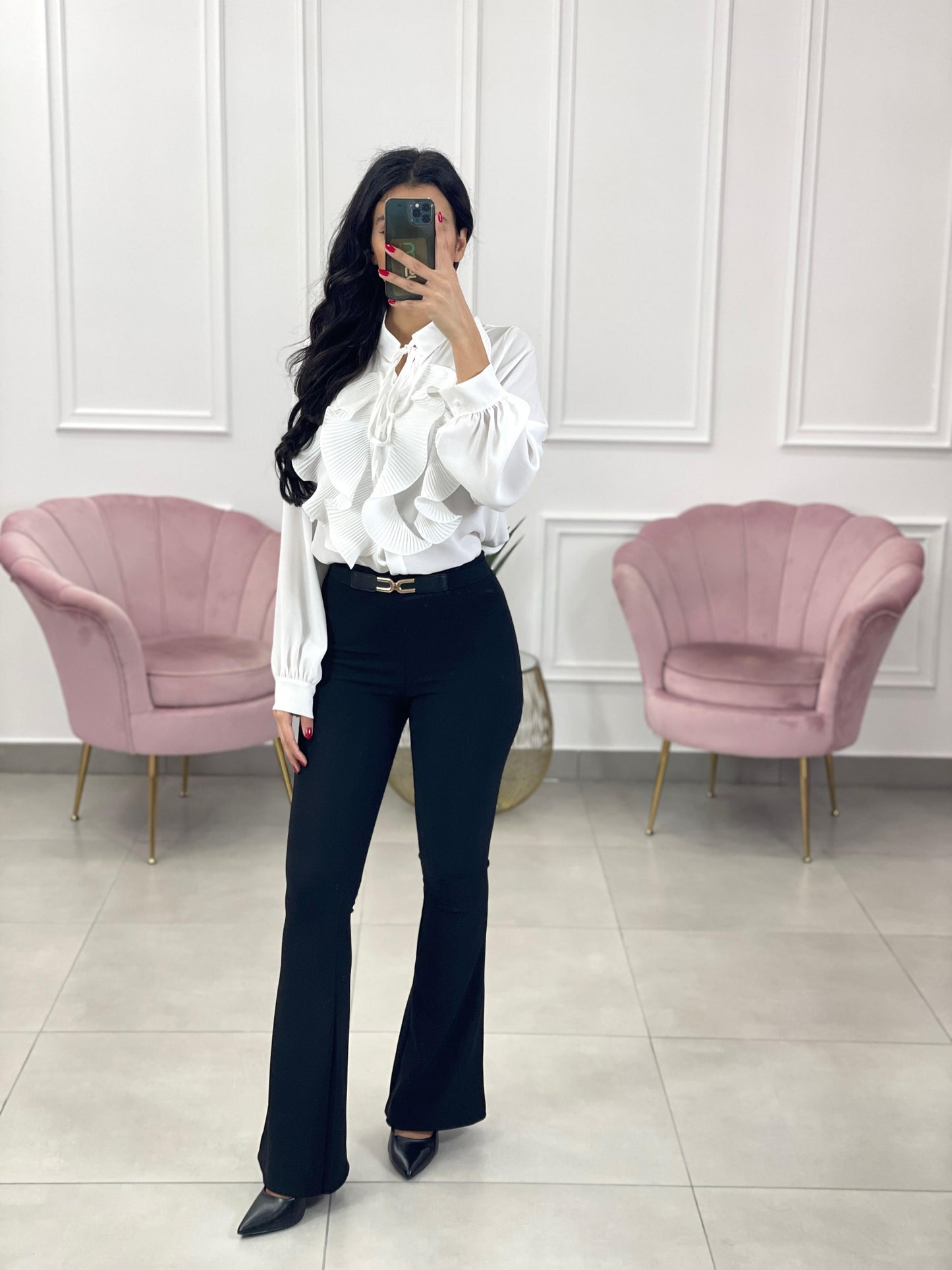 CAMICIA GEORGETTE CON ROUCHE