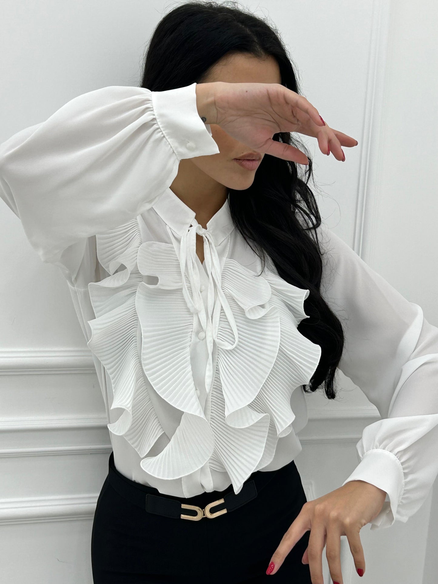CAMICIA GEORGETTE CON ROUCHE