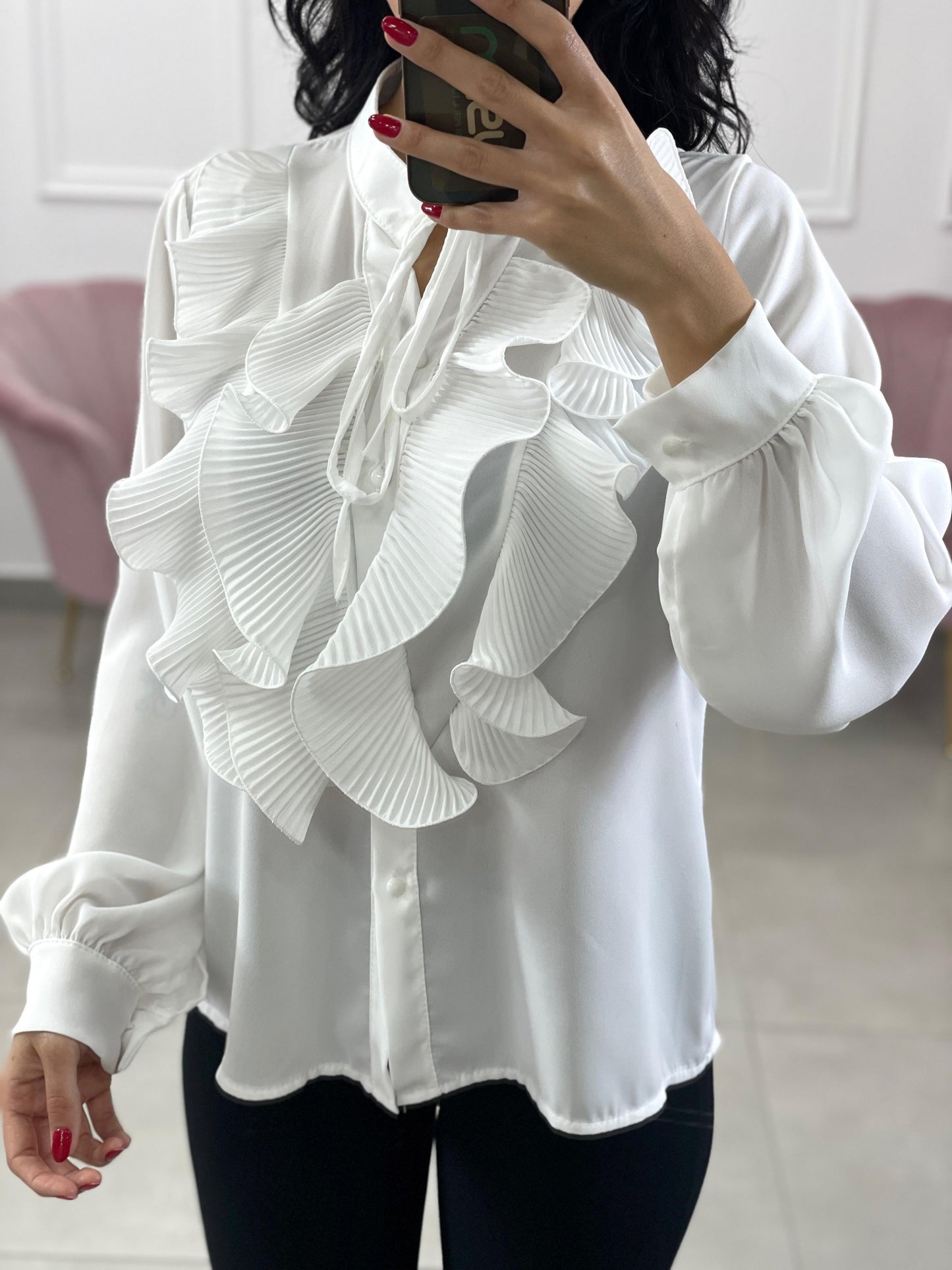 CAMICIA GEORGETTE CON ROUCHE