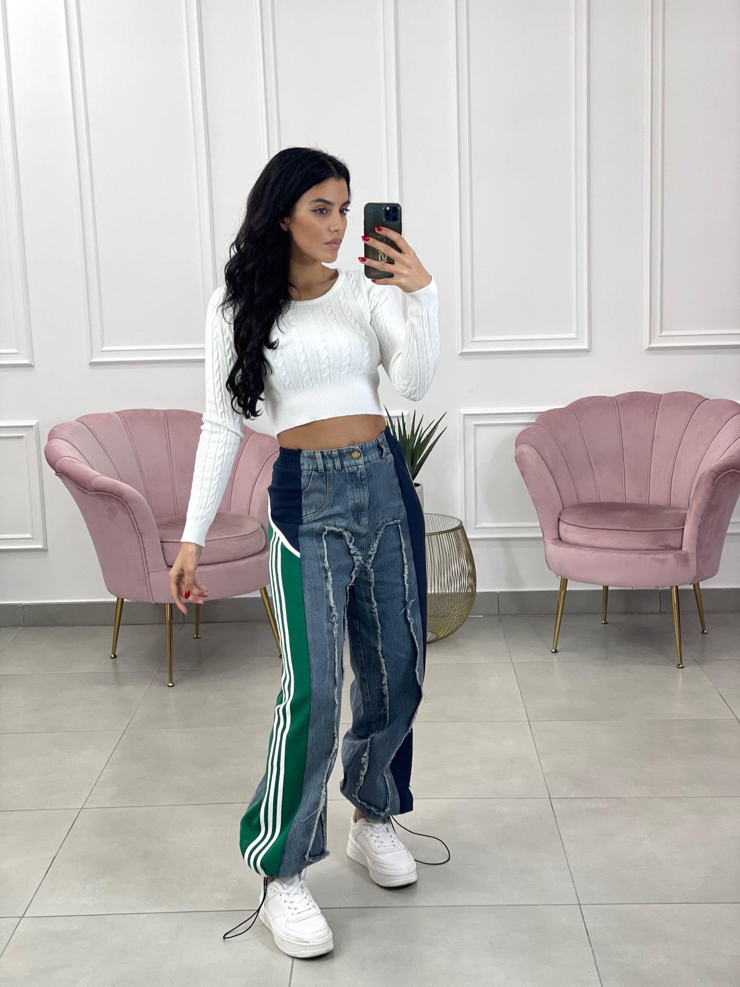 JEANS CON PROFILI IN TUTA