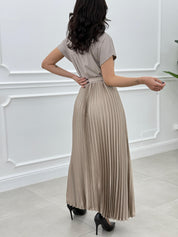 ABITO LUNGO PLISSET E CINTURA NEW SS25