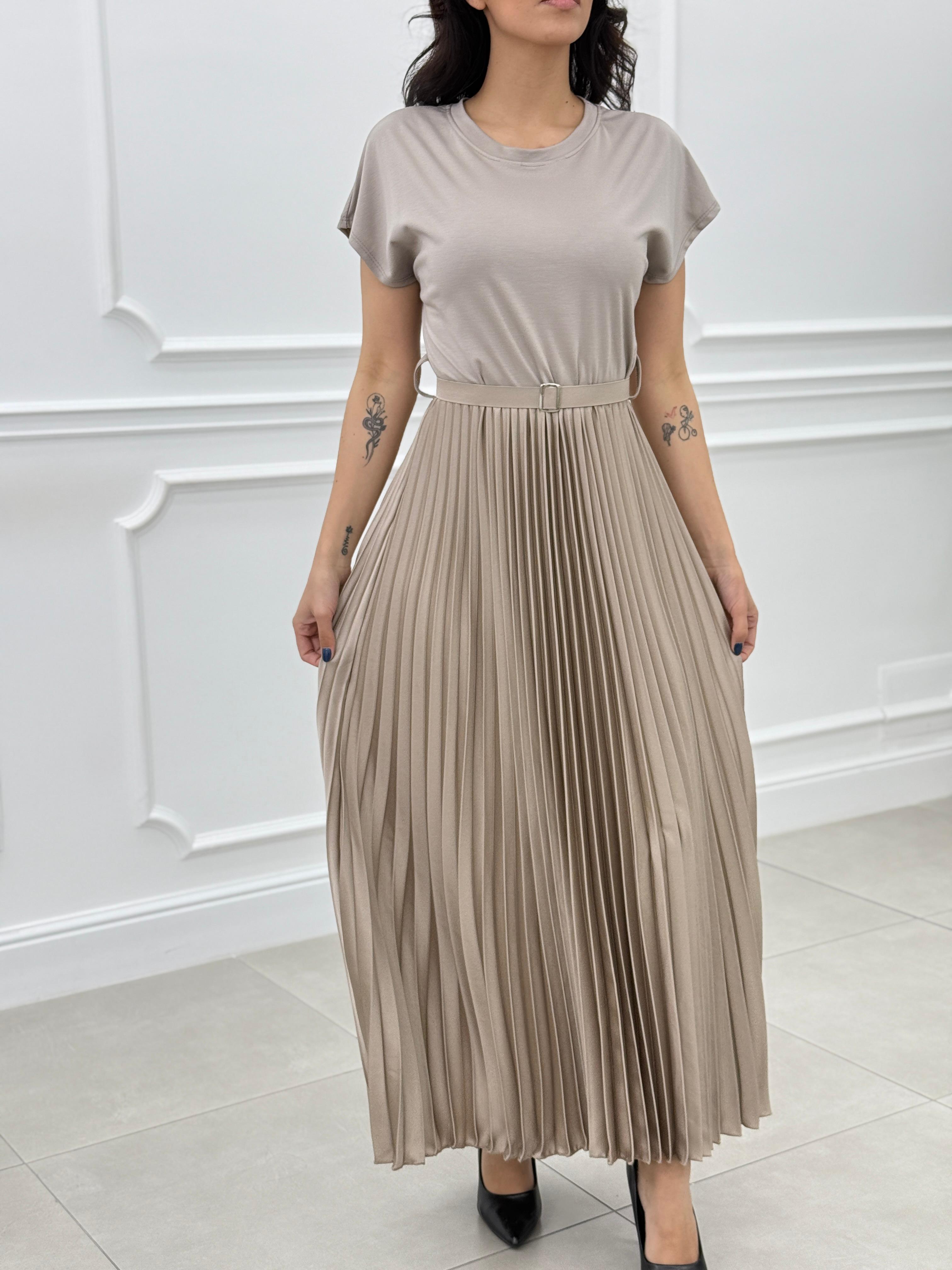 ABITO LUNGO PLISSET E CINTURA NEW SS25