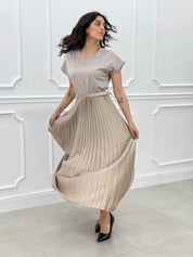 ABITO LUNGO PLISSET E CINTURA NEW SS25