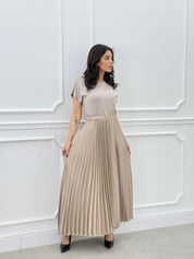 ABITO LUNGO PLISSET E CINTURA NEW SS25