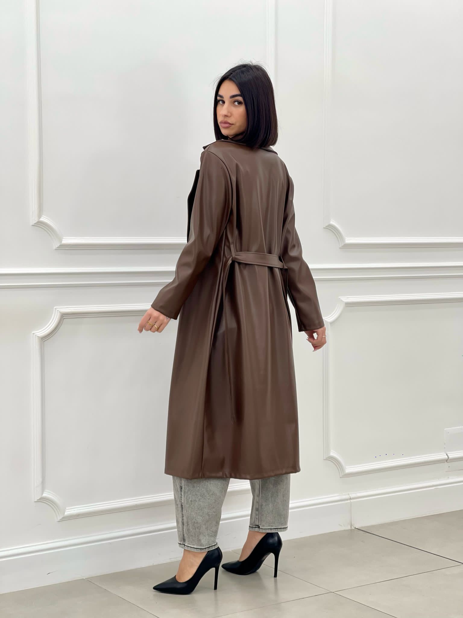 TRENCH ECOPELLE DOPPIO PETTO NEW SS25