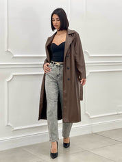 TRENCH ECOPELLE DOPPIO PETTO NEW SS25