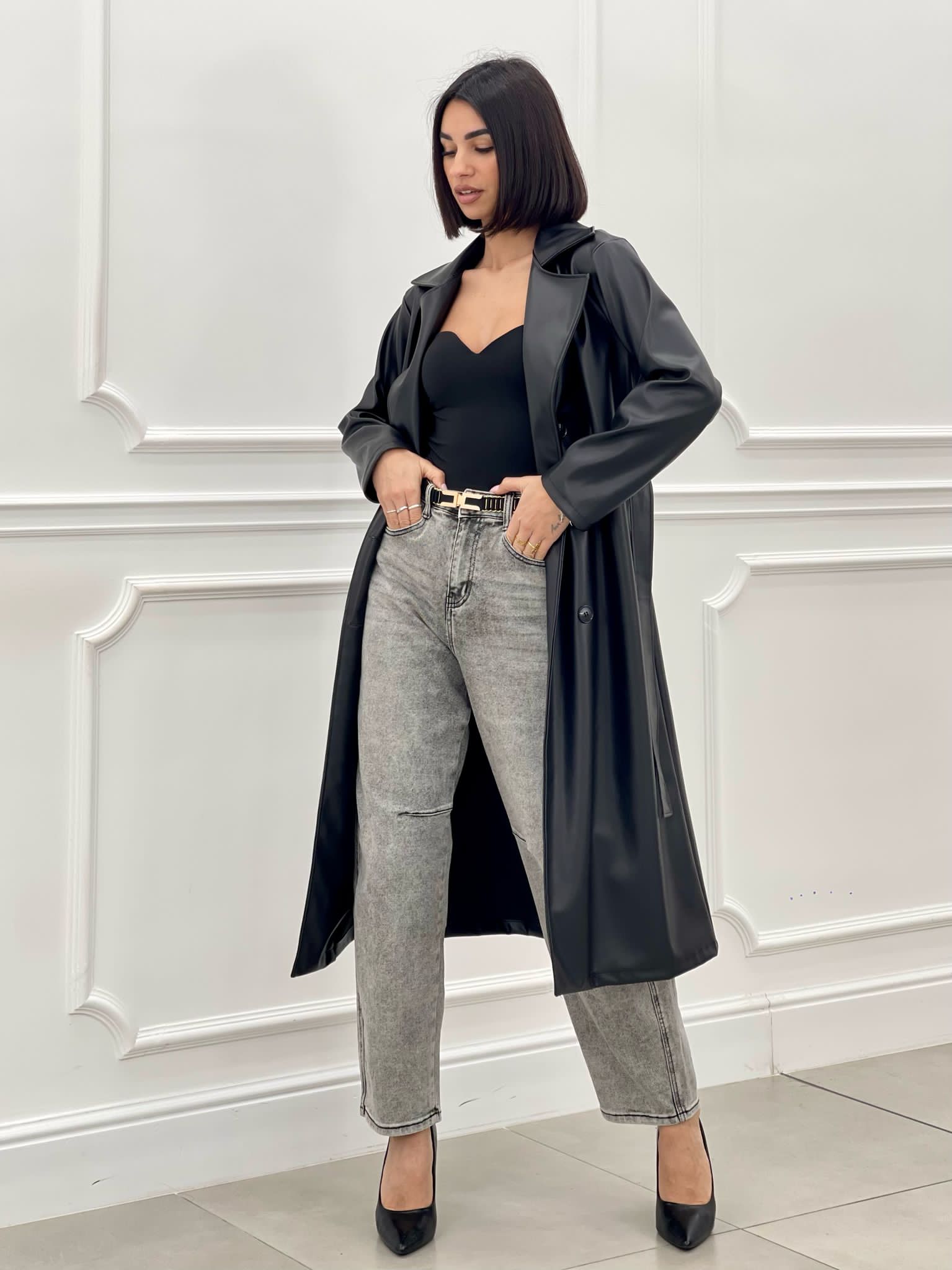 TRENCH ECOPELLE DOPPIO PETTO NEW SS25